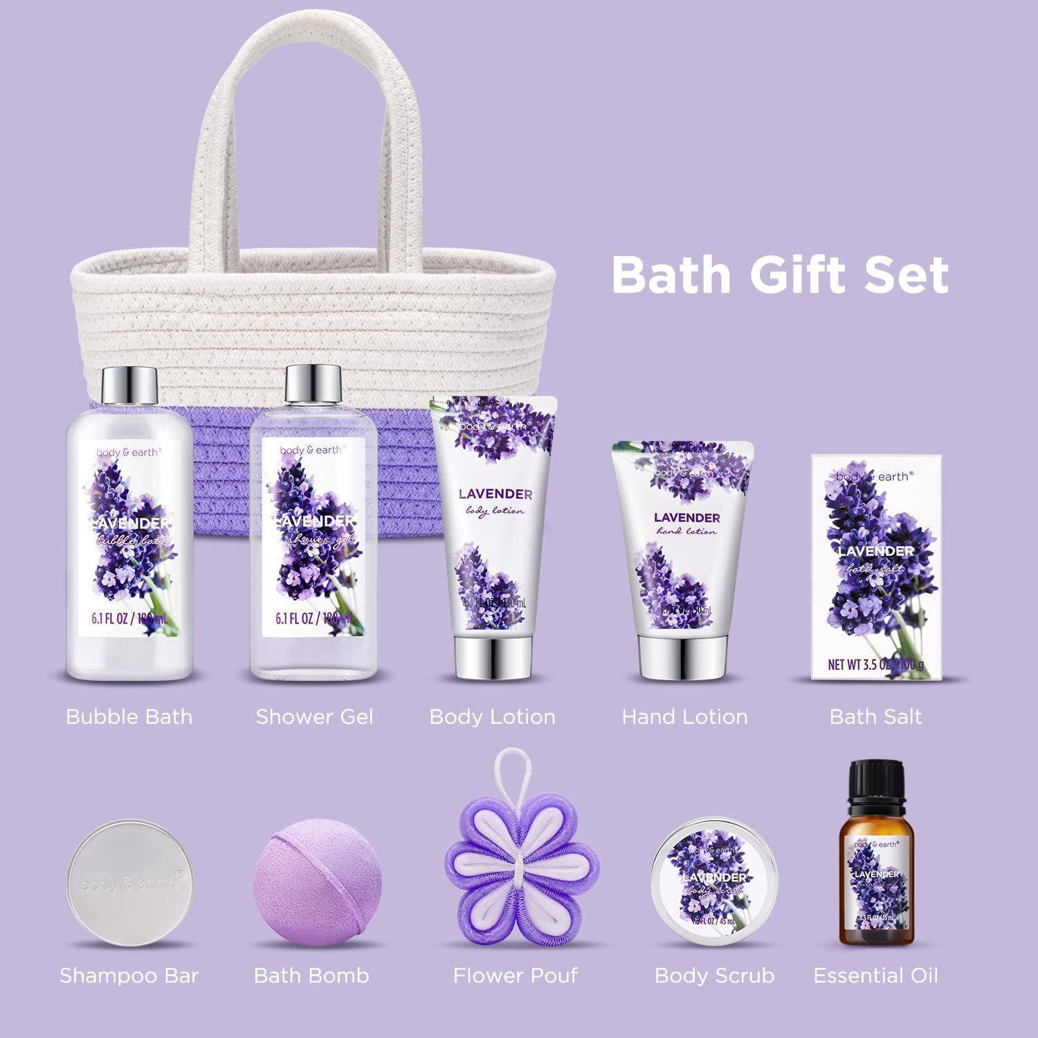 11 tlg. Lavendel Geschenkset für Frauen, Wellness & Spa