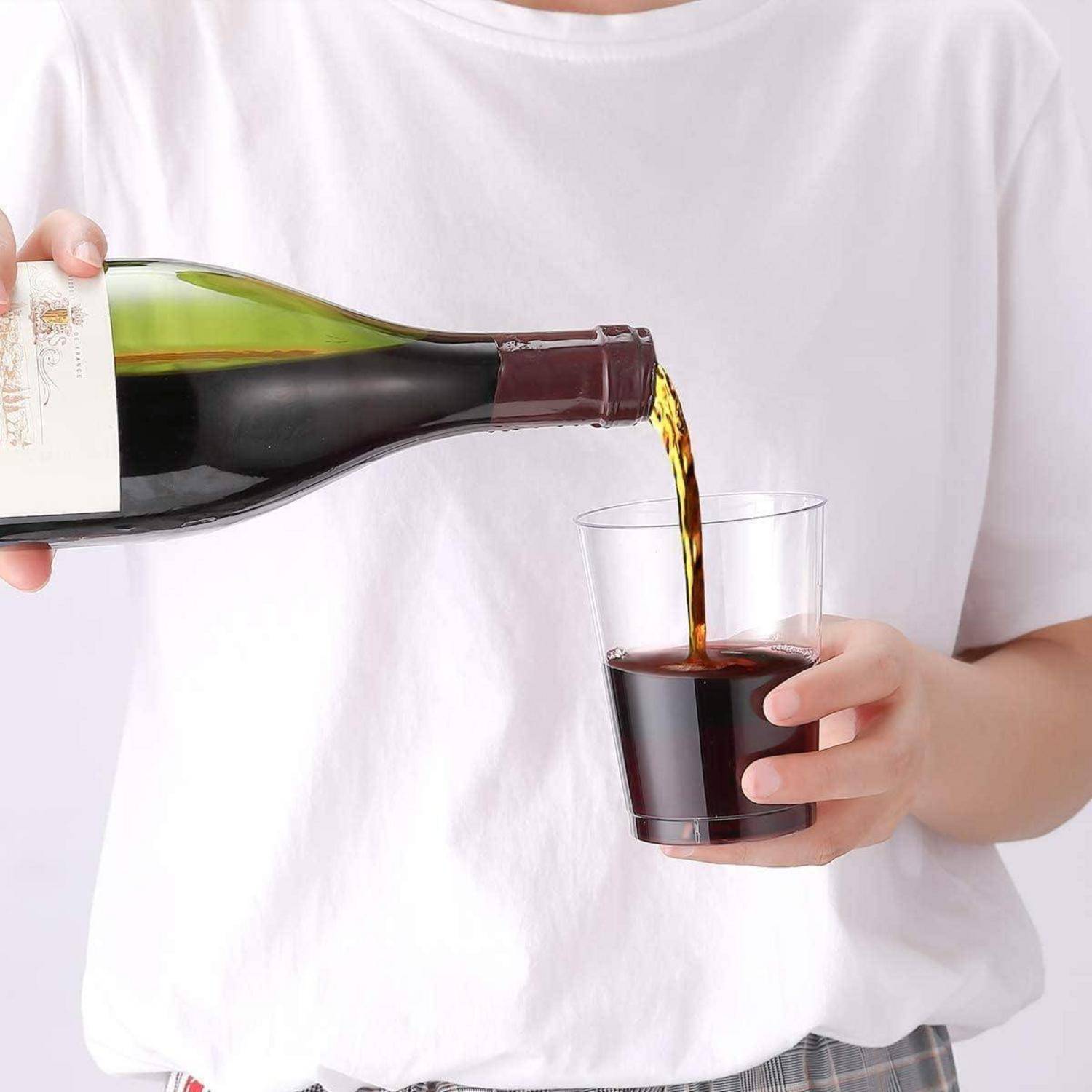 50 Stück Transparente Plastikbecher 300ml Elegante Party Weingläser