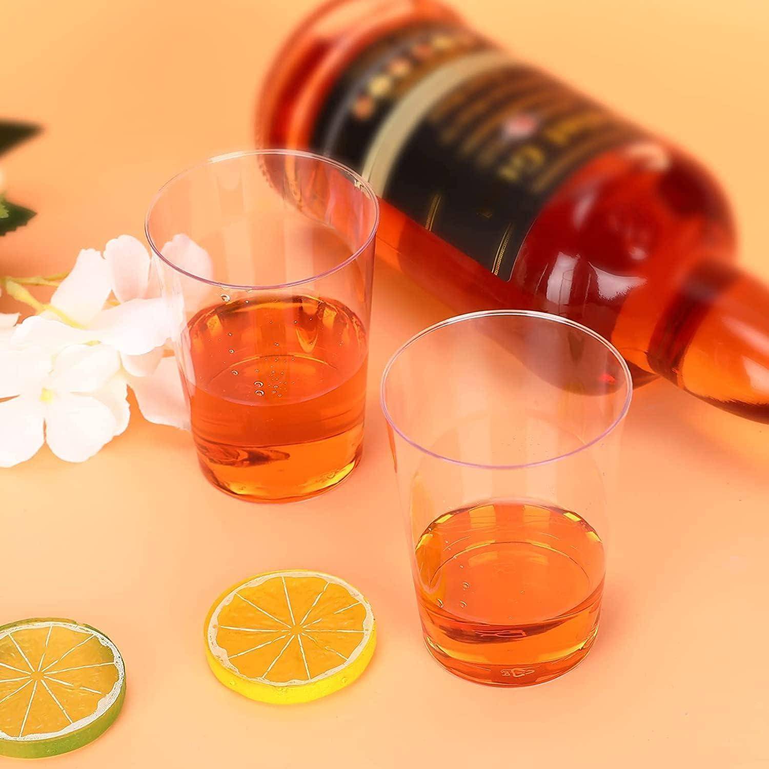 50 Stück Transparente Plastikbecher 300ml Elegante Party Weingläser