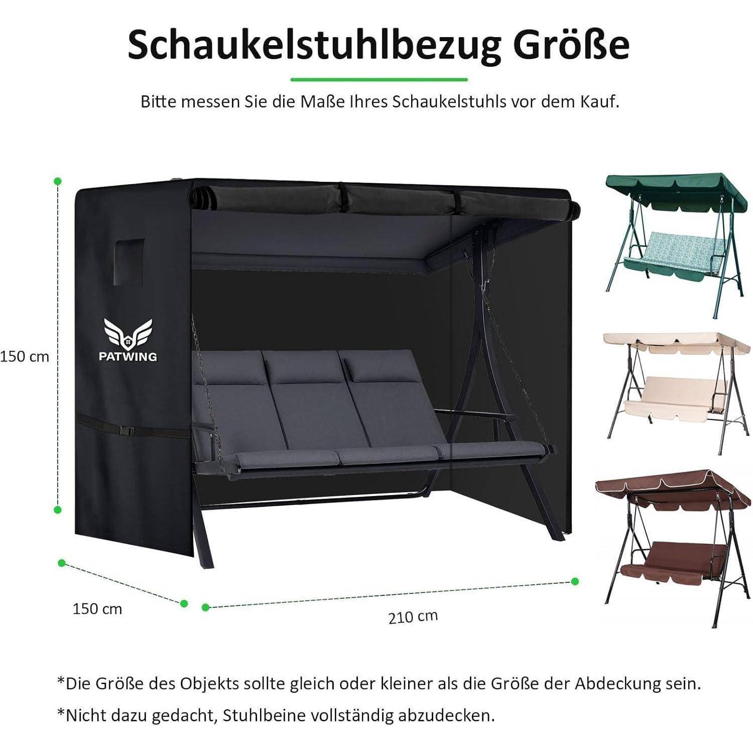 Hollywoodschaukel Abdeckung 3-4 Sitzer 600D Oxford Wasserdicht