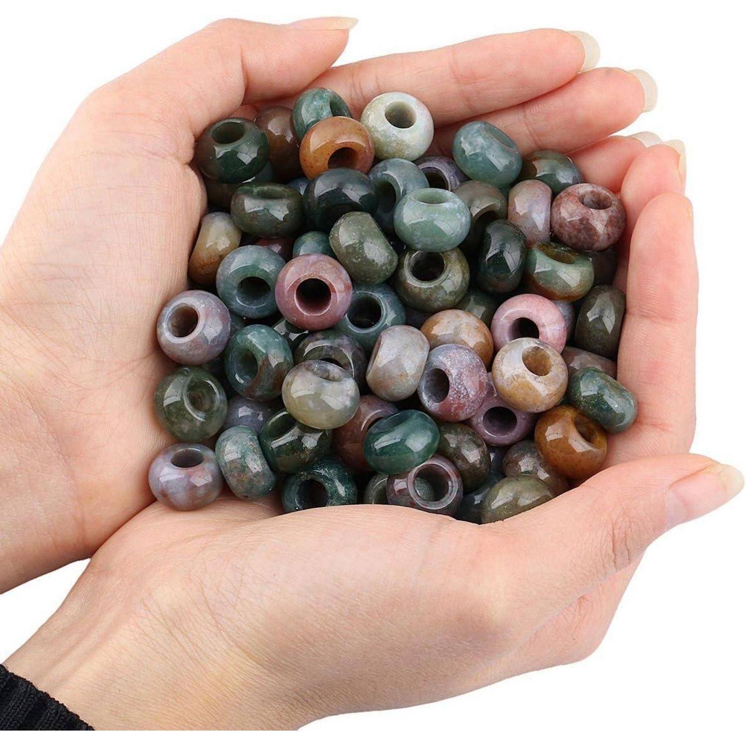 20Pcs Große Loch Lose Rondelle Steinperlen für Schmuckherstellung