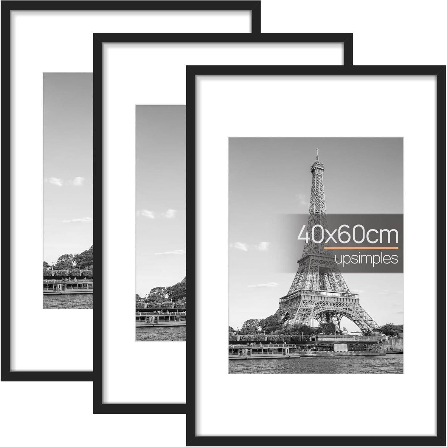 3er Set Bilderrahmen 40x60cm Schwarz für Fotos, Poster - Geschenk für