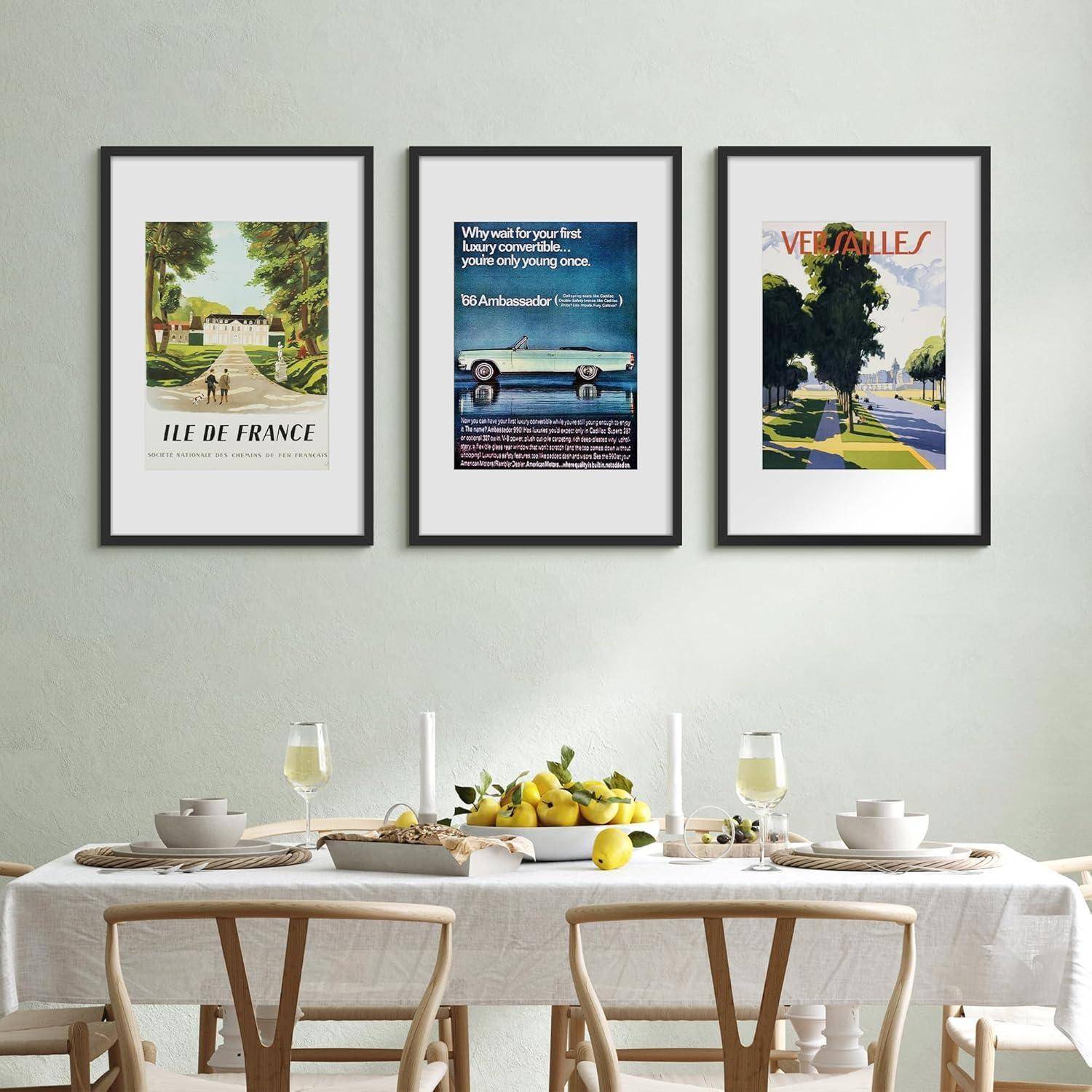 3er Set Bilderrahmen 40x60cm Schwarz für Fotos, Poster - Geschenk für