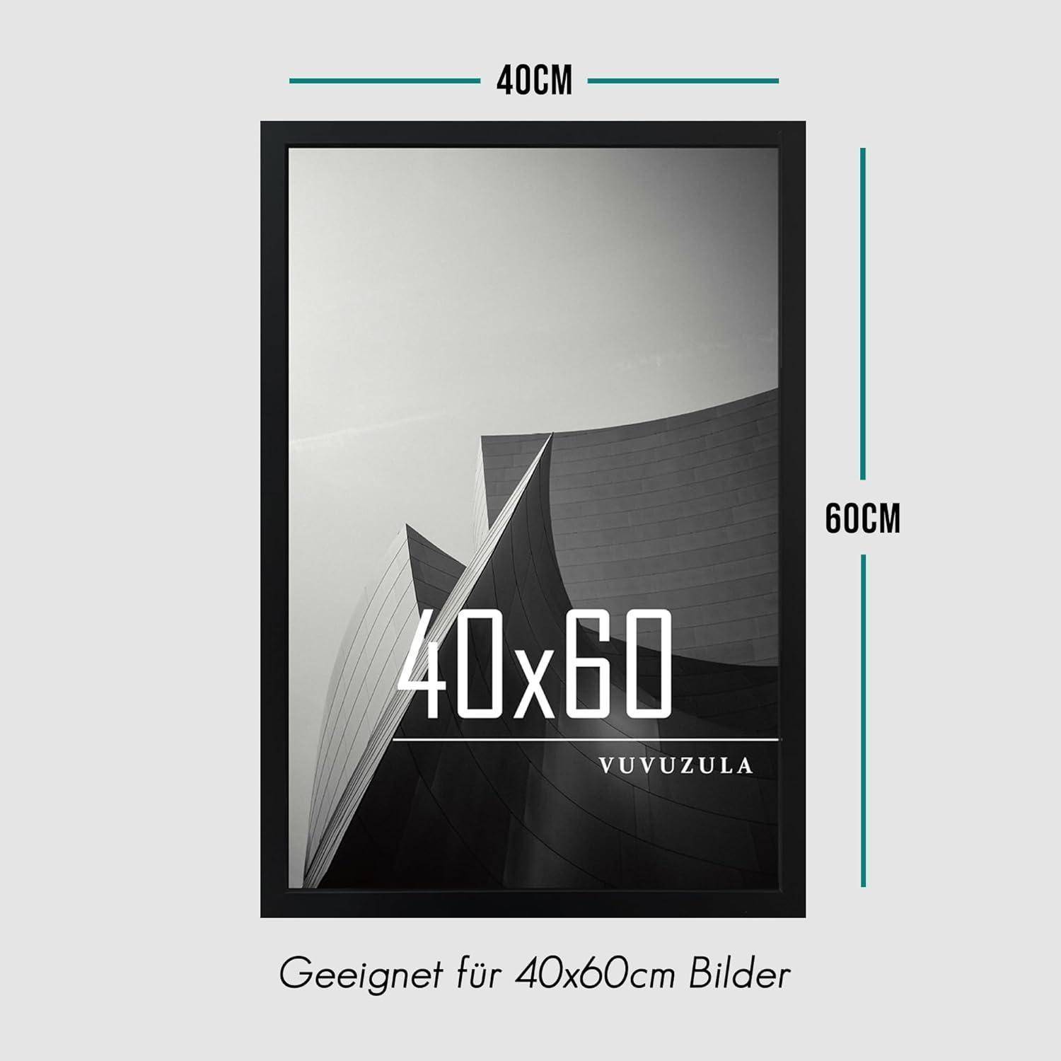 Bilderrahmen Schwarz 40x60cm Holz Fotorahmen MDF Acrylglas 3er Set