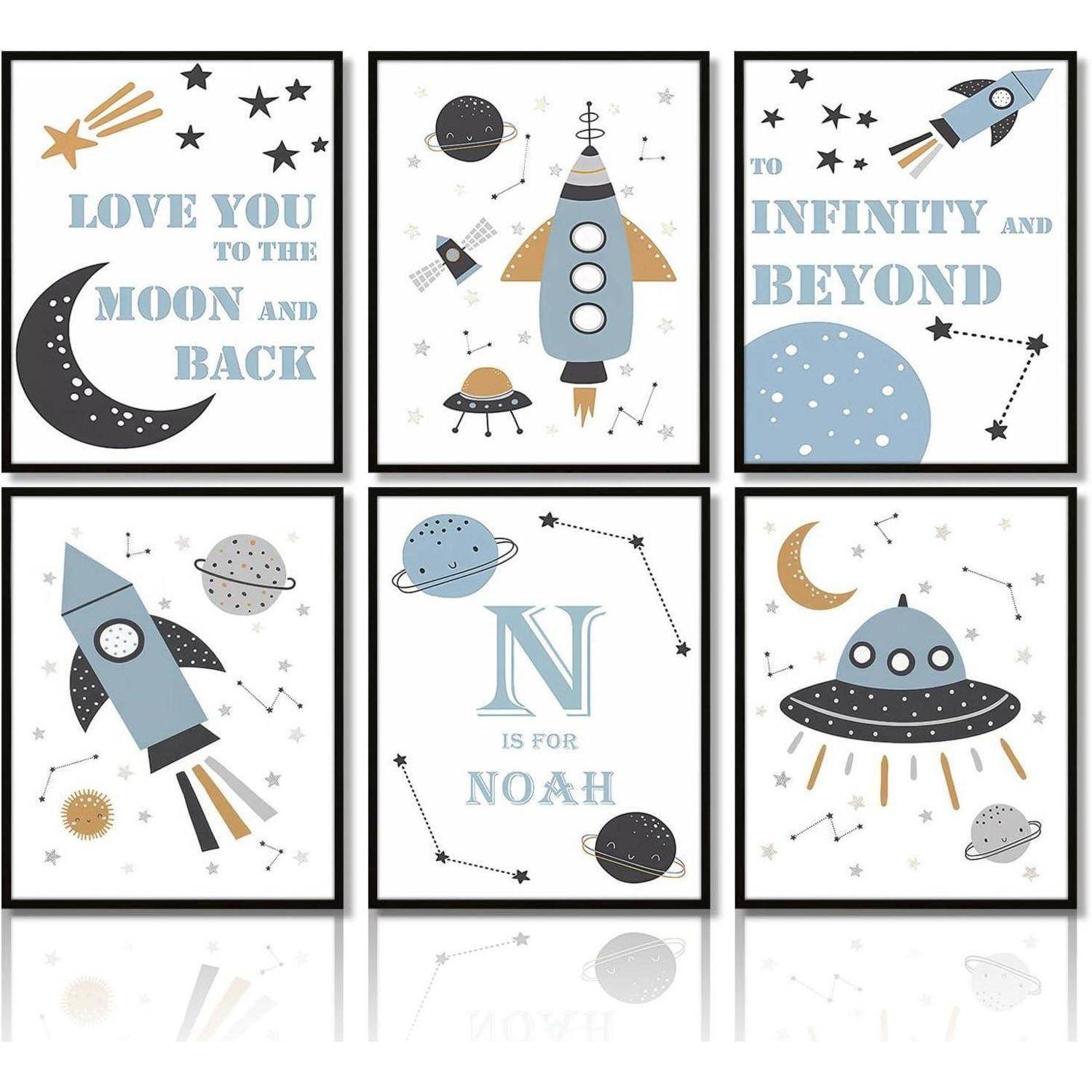 Wandbilder Inspirational Quotes für Jungen Kinderzimmer 20x25 cm 6er