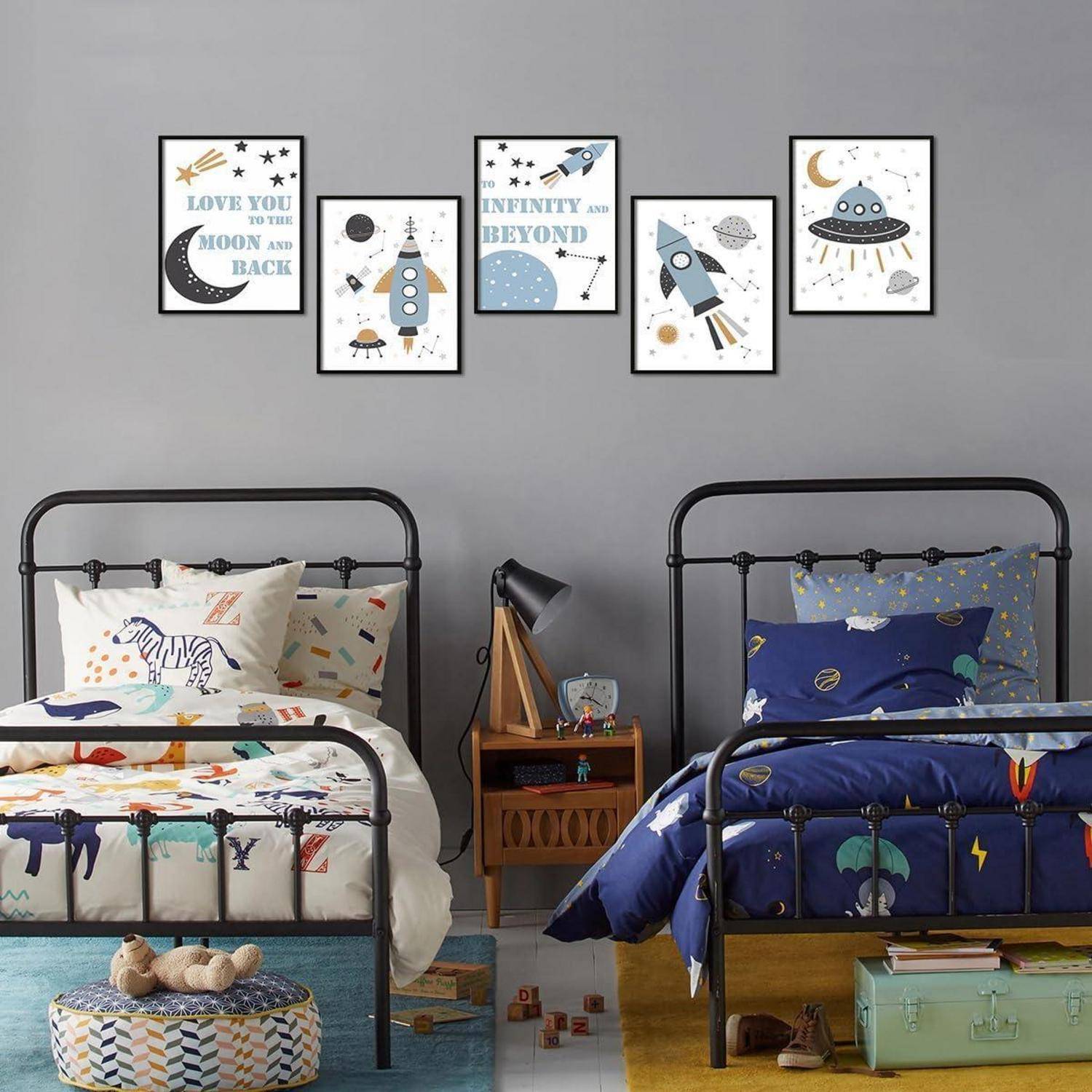 Wandbilder Inspirational Quotes für Jungen Kinderzimmer 20x25 cm 6er