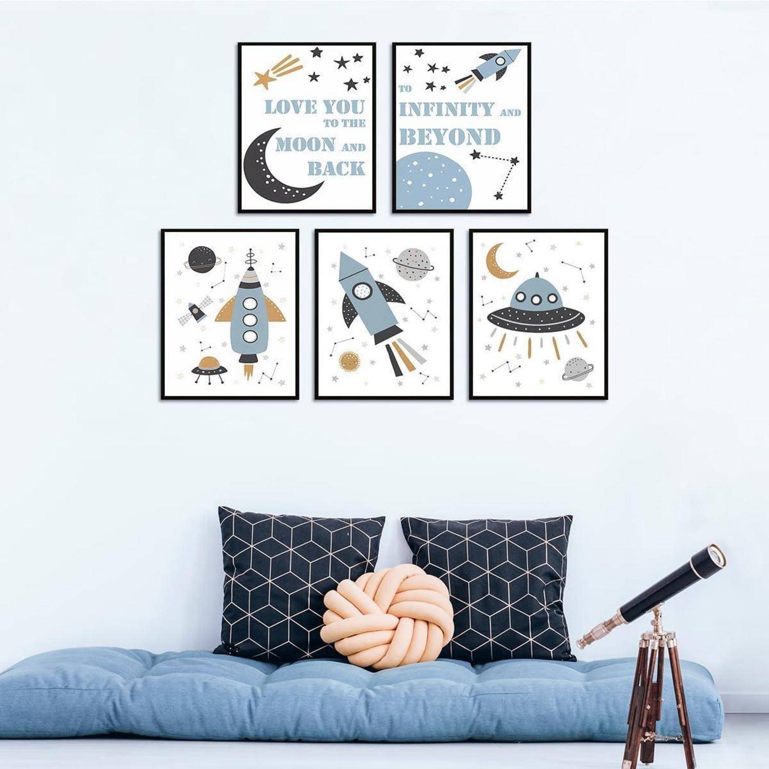 Wandbilder Inspirational Quotes für Jungen Kinderzimmer 20x25 cm 6er