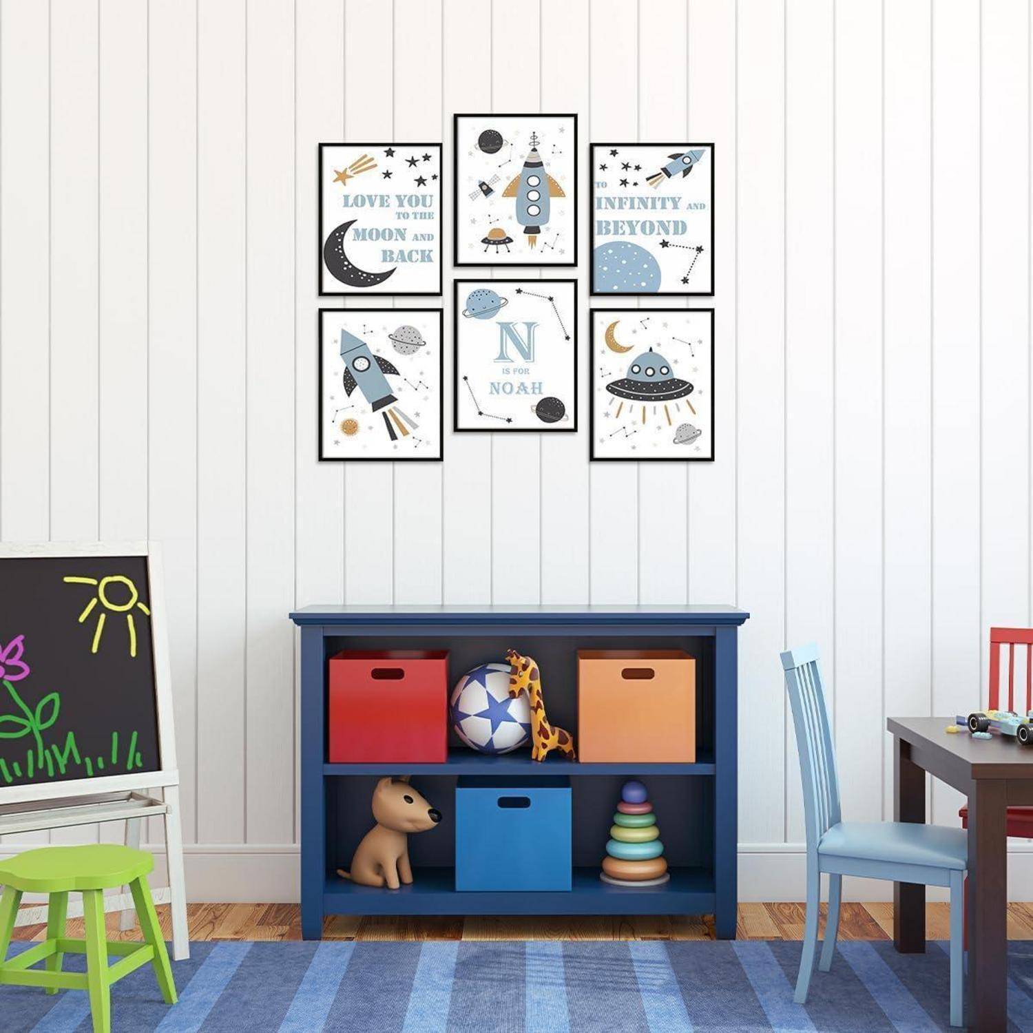 Wandbilder Inspirational Quotes für Jungen Kinderzimmer 20x25 cm 6er