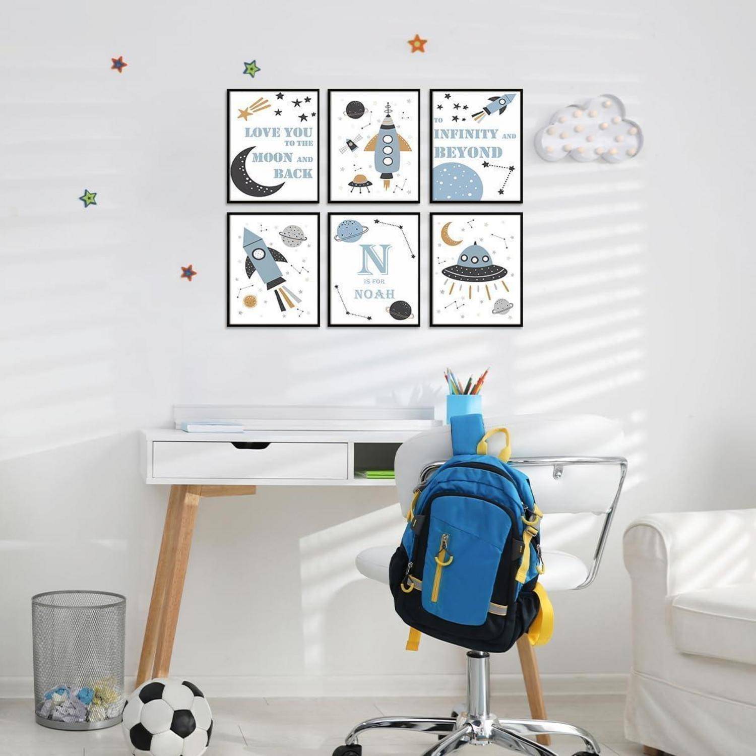 Wandbilder Inspirational Quotes für Jungen Kinderzimmer 20x25 cm 6er