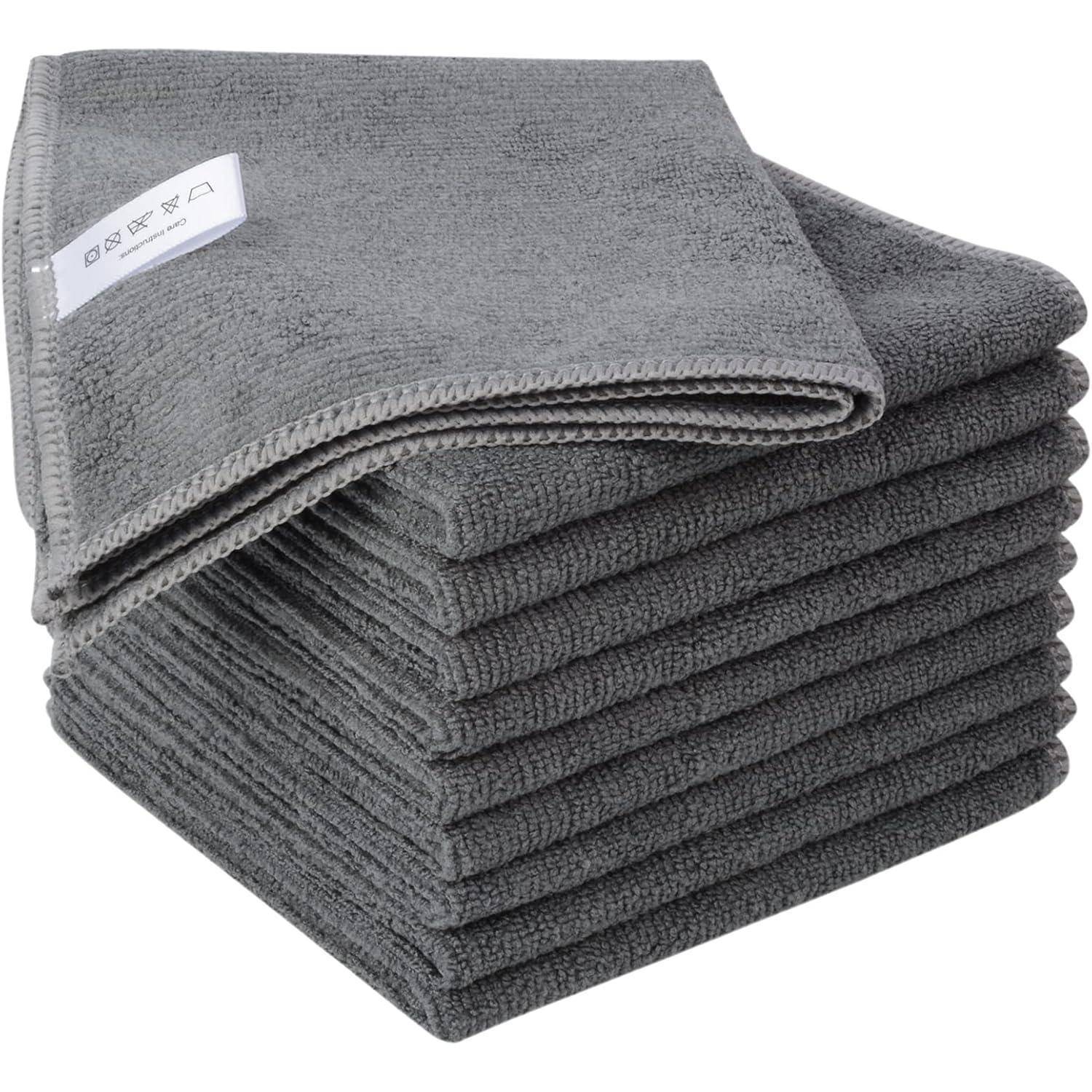 Mikrofasertücher 10er Set Grau 30x30cm saugfähig fusselfrei