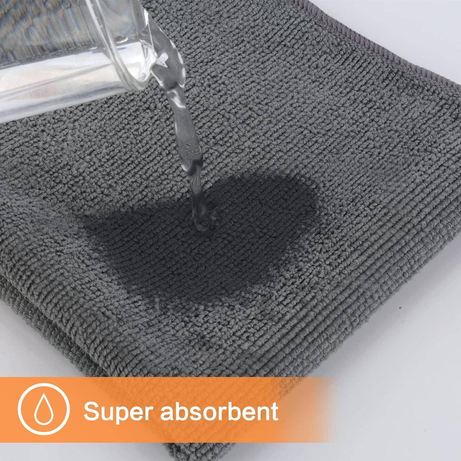 Mikrofasertücher 10er Set Grau 30x30cm saugfähig fusselfrei