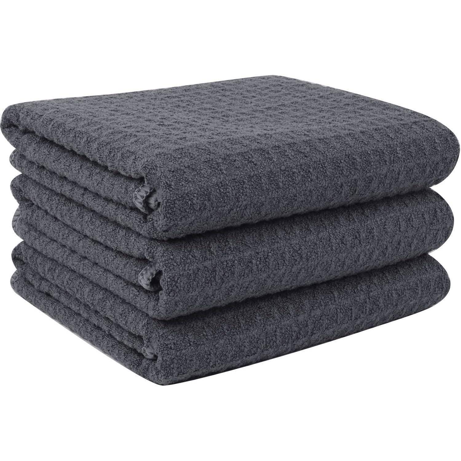 Microfaser Geschirrtücher 3er Set Grau, Super saugfähig 40x56cm
