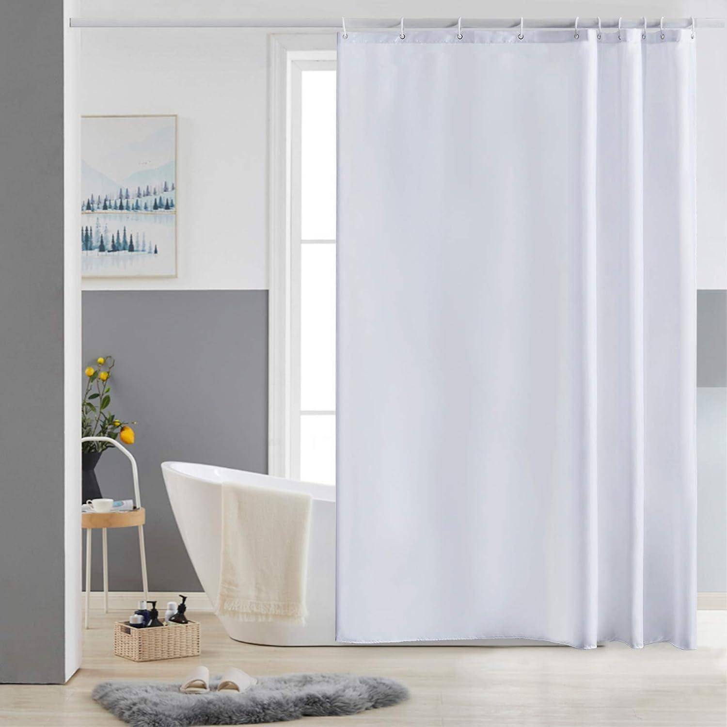 Schmaler Duschvorhang Polyester Stoff Wasserabweisend Waschbar