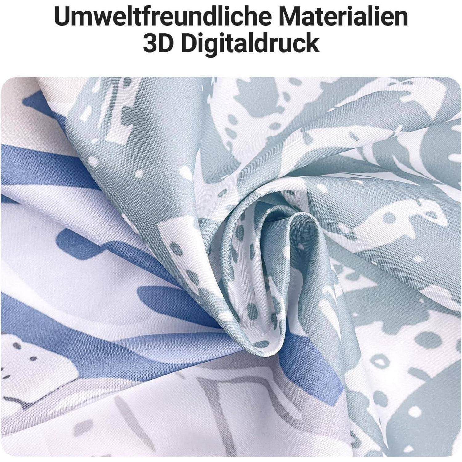 Duschvorhang U-Boot Seepferdchen Antischimmel 100x200cm Polyester