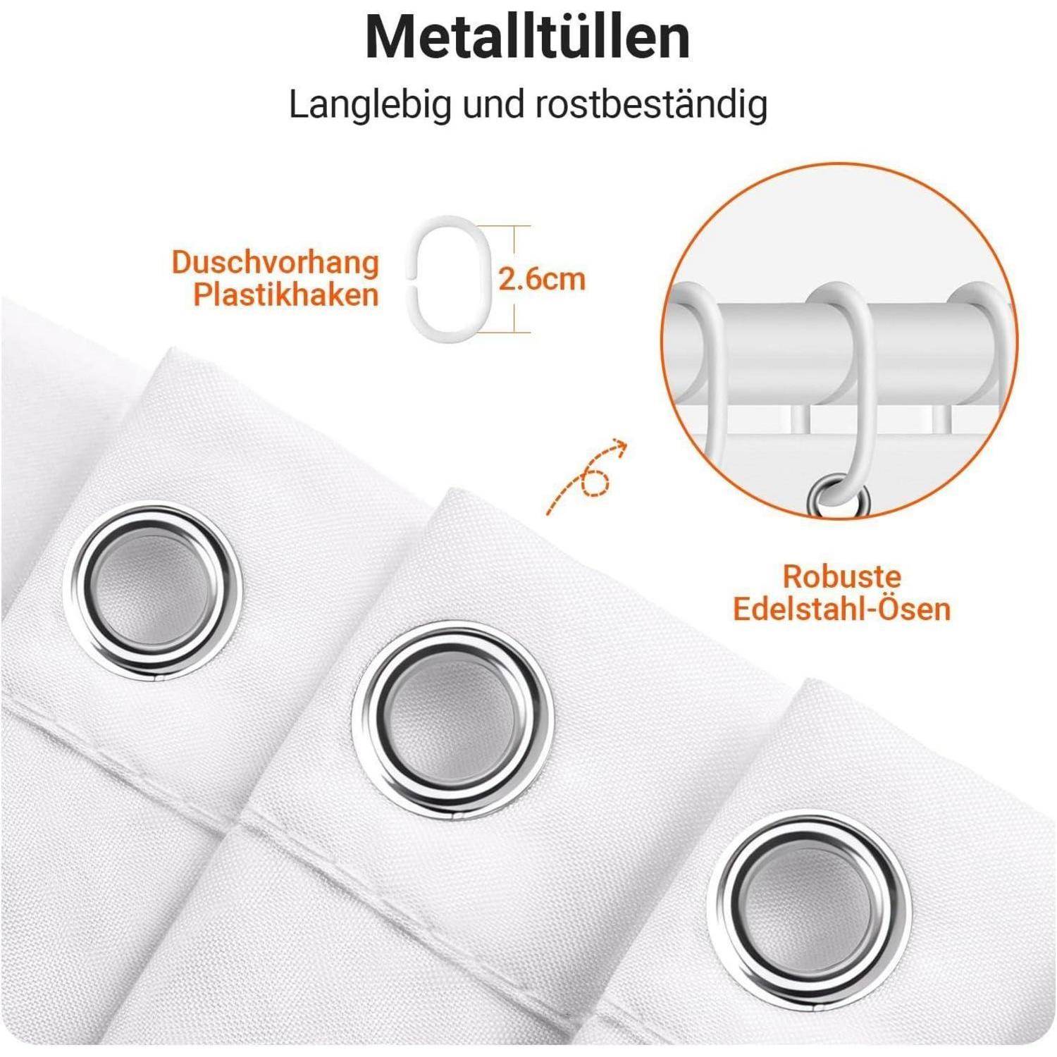 Duschvorhang U-Boot Seepferdchen Antischimmel 100x200cm Polyester