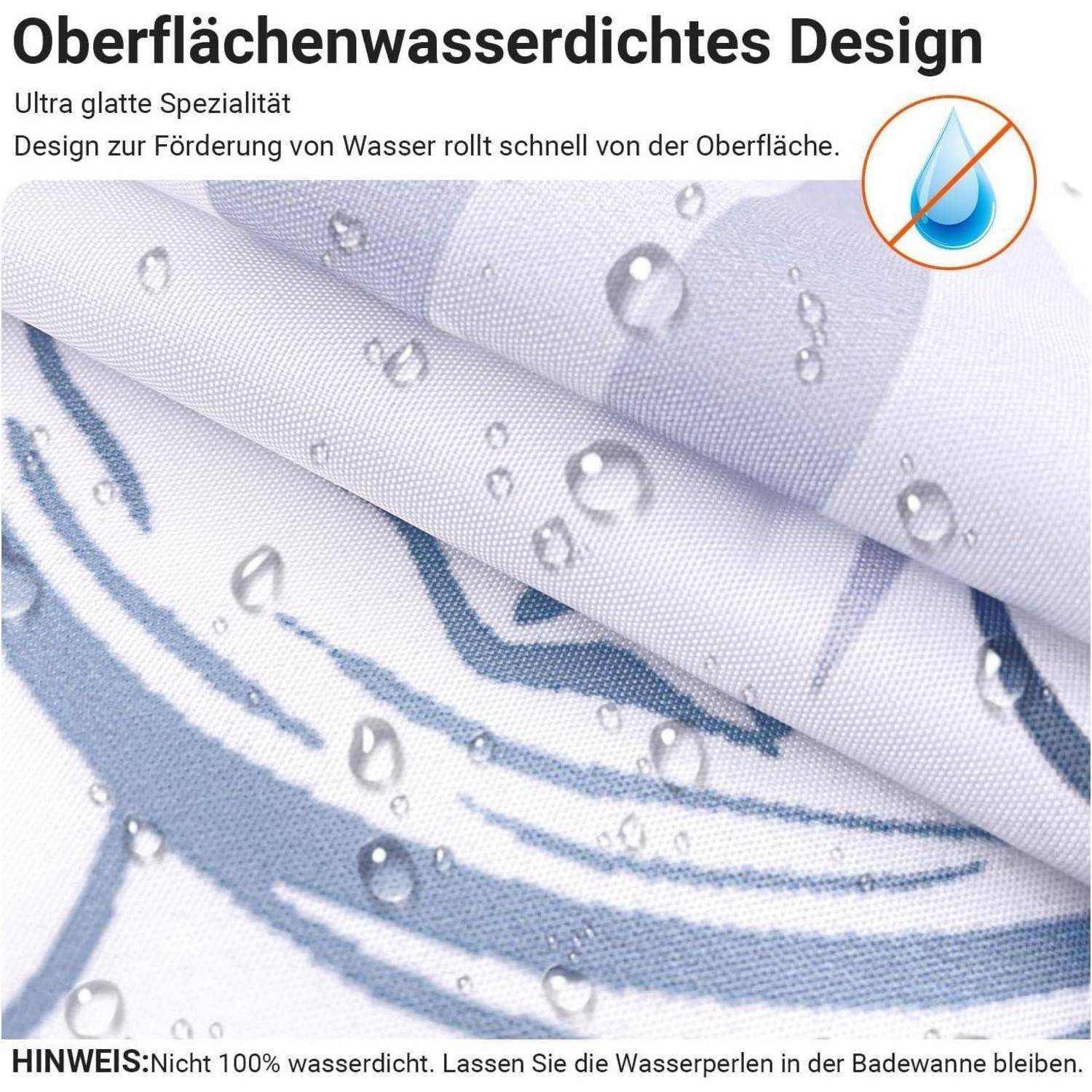 Duschvorhang U-Boot Seepferdchen Antischimmel 100x200cm Polyester