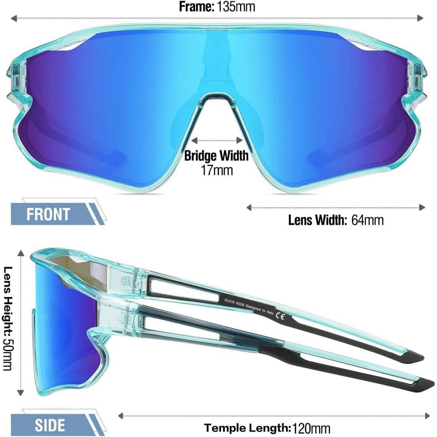 Kinder Sonnenbrille UV400 TR90 Rahmen Sport Radfahren DK268 Blau