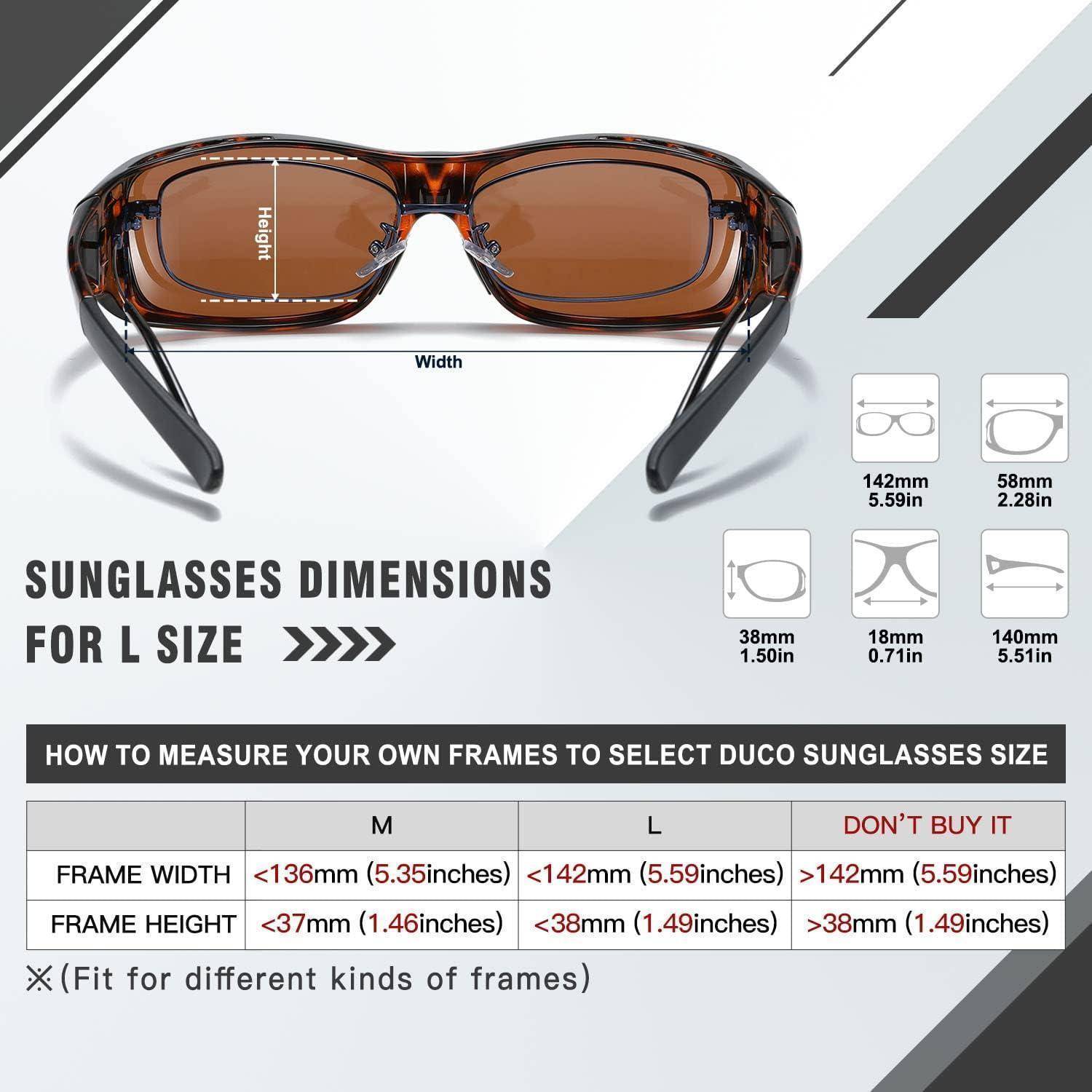 Polarisierte Sonnenbrille UV400 Schutz Überbrille Fit-over L