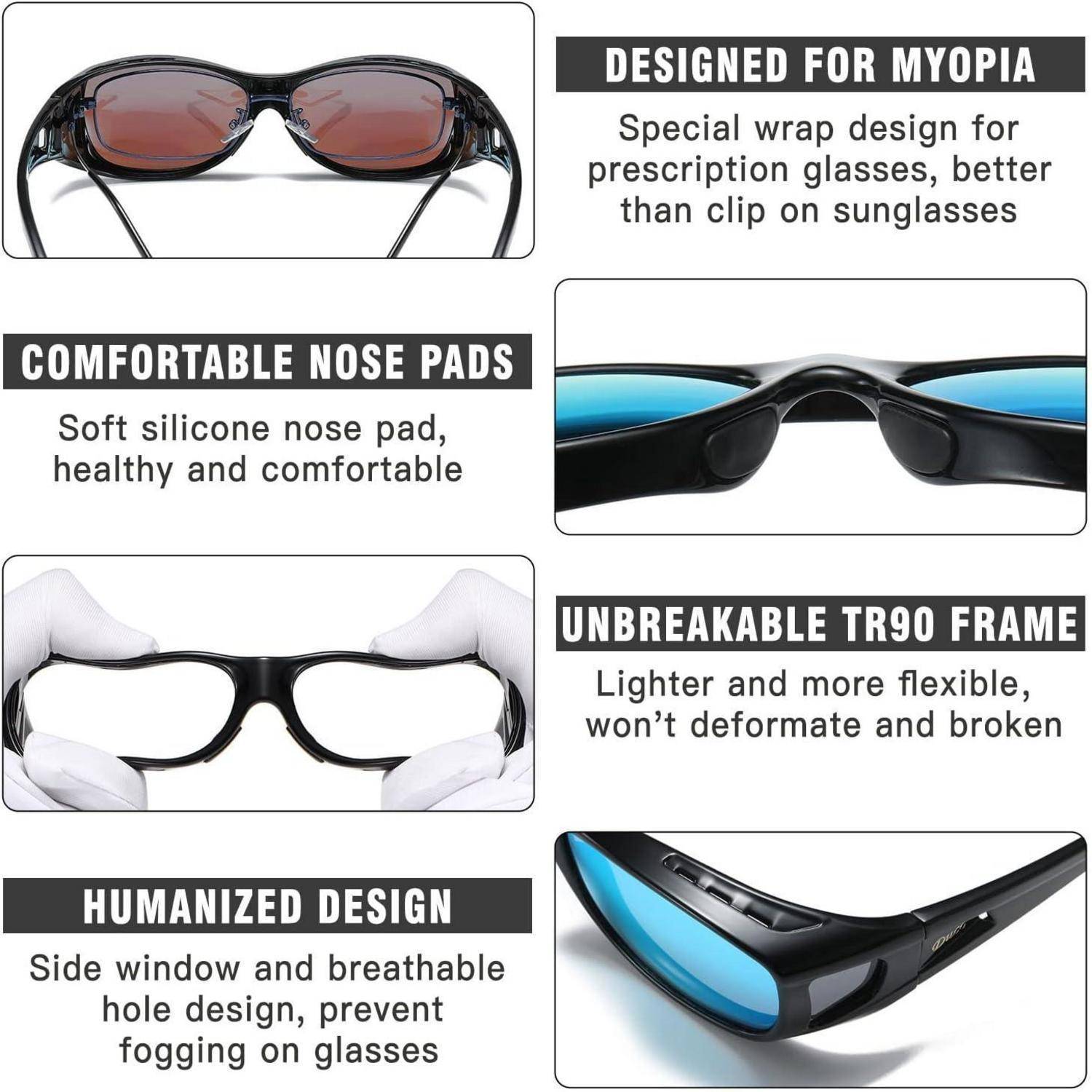 Polarisierte Überbrille UV400 Schutz für Brillenträger - m-schwarz