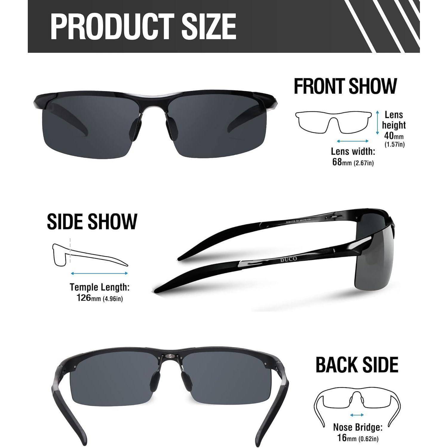 Herren Sportbrille Polarisierte Sonnenbrille Al-Mg Metallrahmen
