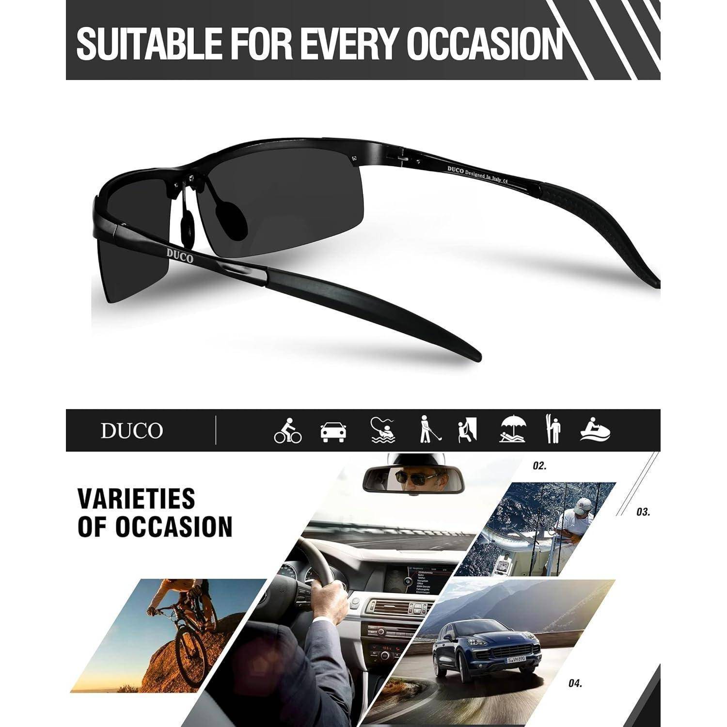 Herren Sportbrille Polarisierte Sonnenbrille Al-Mg Metallrahmen