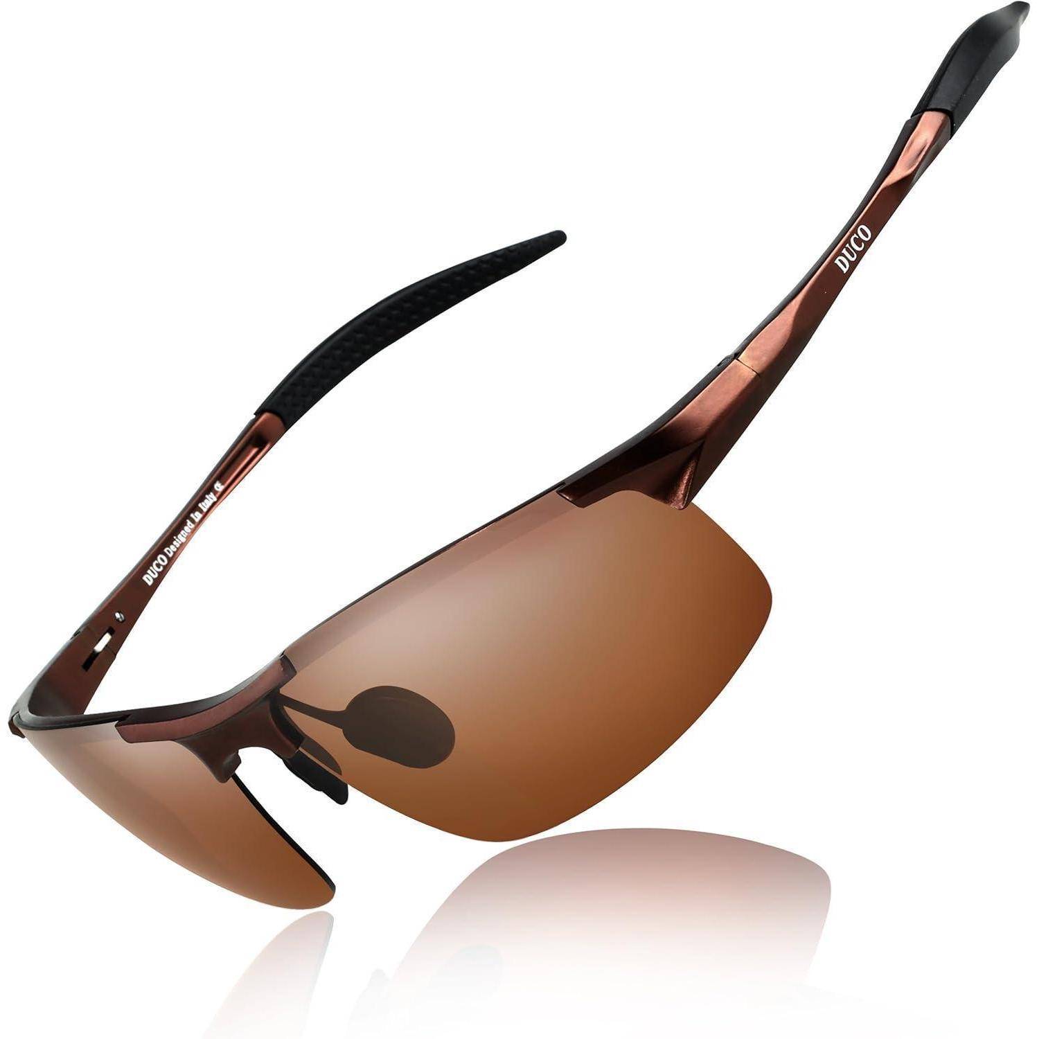 Herren Sportbrille Polarisierte Sonnenbrille Al-Mg Rahmen UV400 Schutz