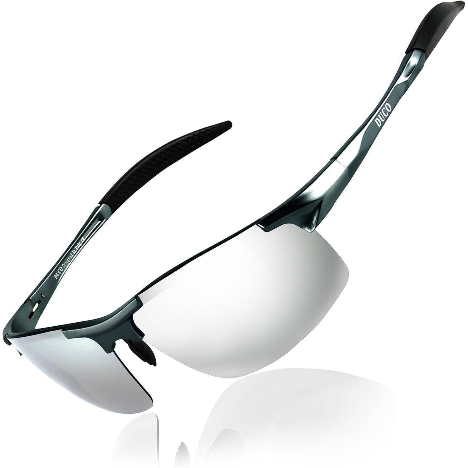 Herren Sportbrille Polarisierte Sonnenbrille UV400-Schutz Al-Mg