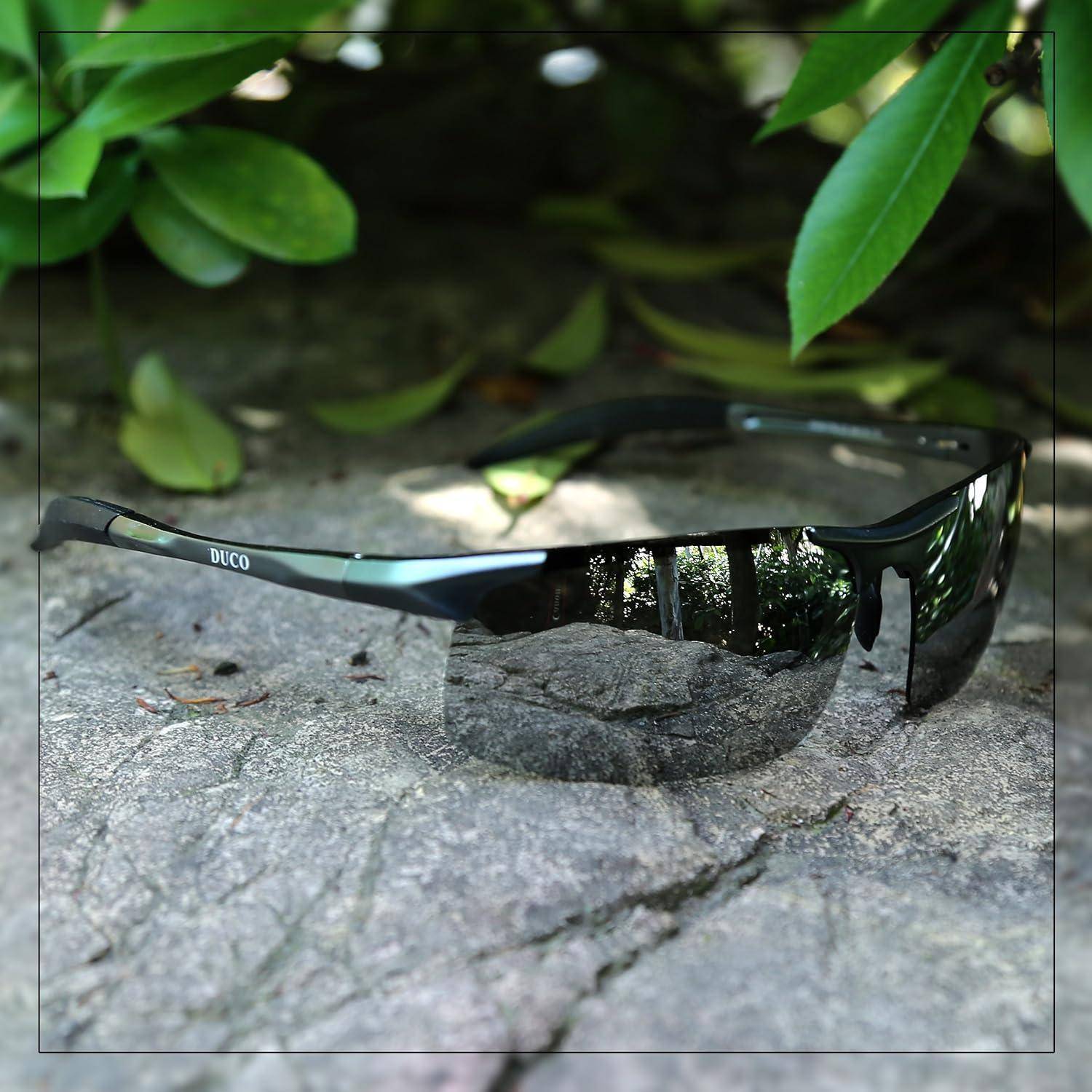 Herren Sportbrille Polarisierte Sonnenbrille UV400-Schutz Al-Mg