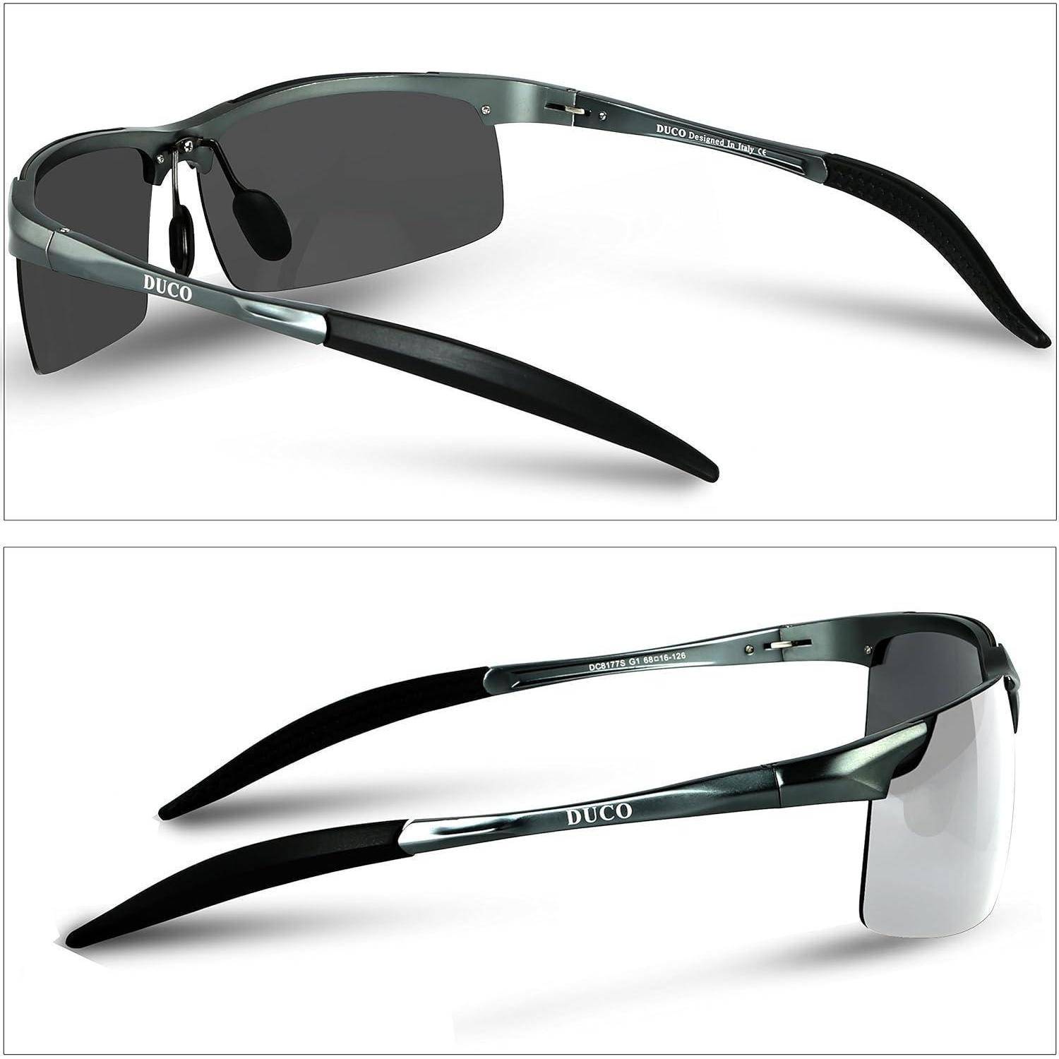 Herren Sportbrille Polarisierte Sonnenbrille UV400-Schutz Al-Mg