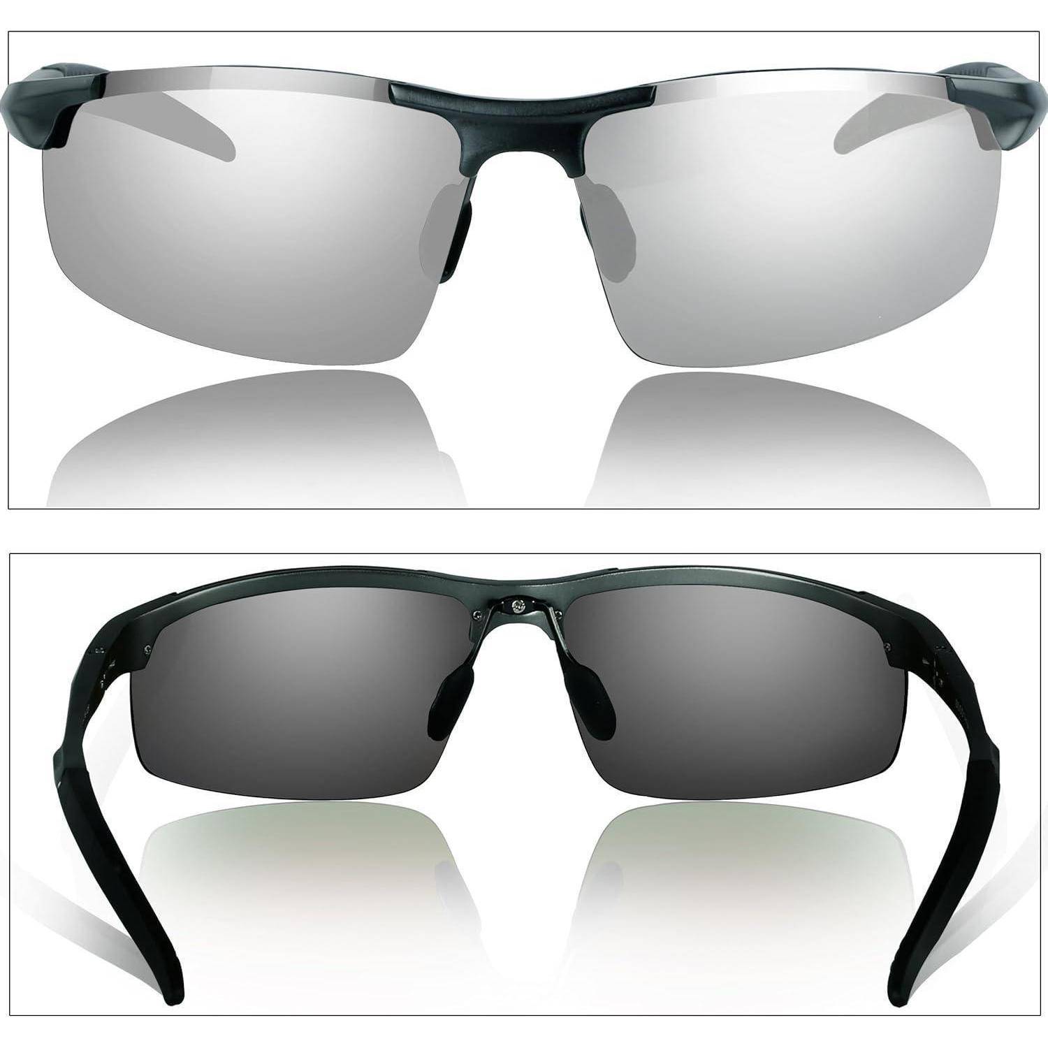 Herren Sportbrille Polarisierte Sonnenbrille UV400-Schutz Al-Mg