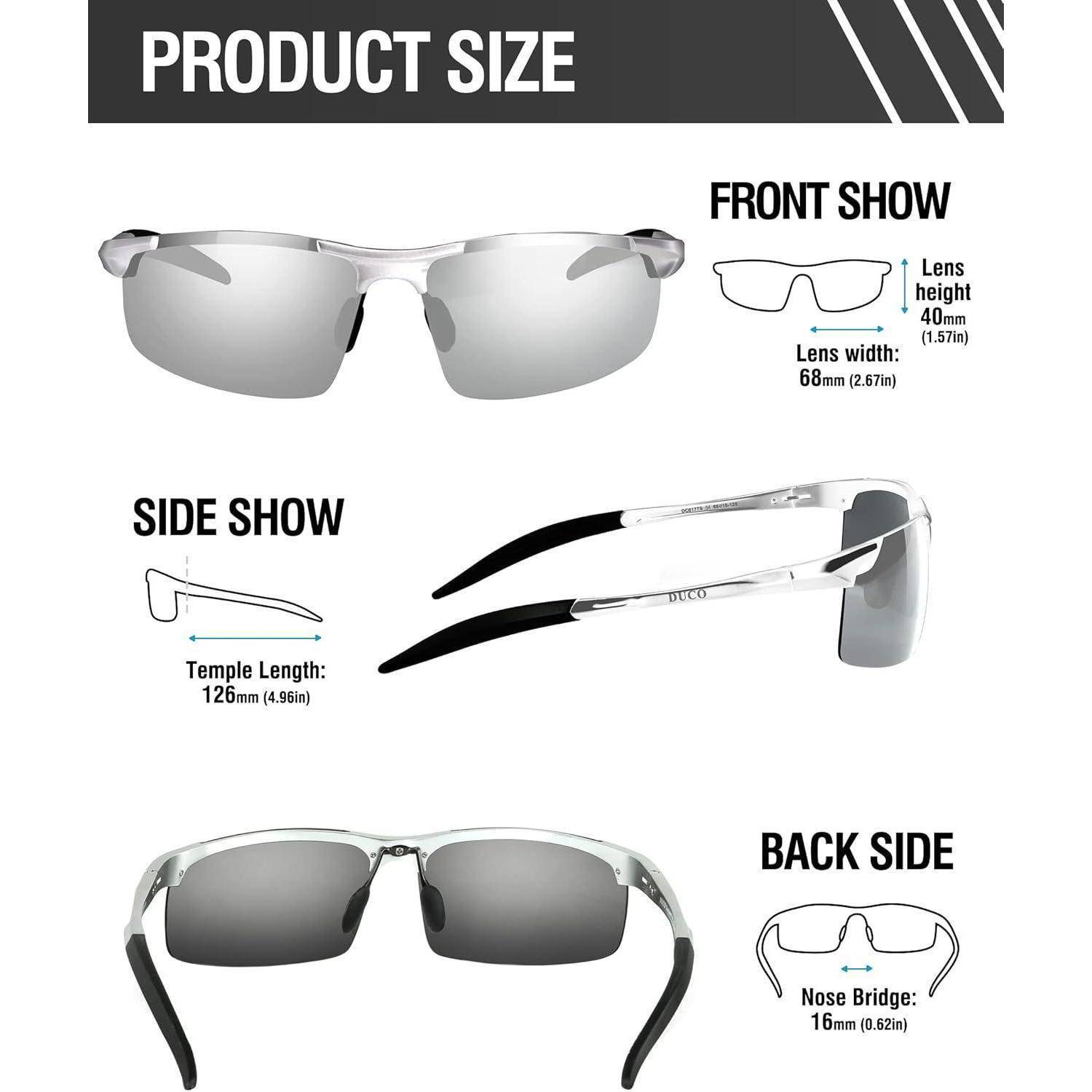 Herren Sportbrille Polarisierte Sonnenbrille Al-Mg Metallrahmen