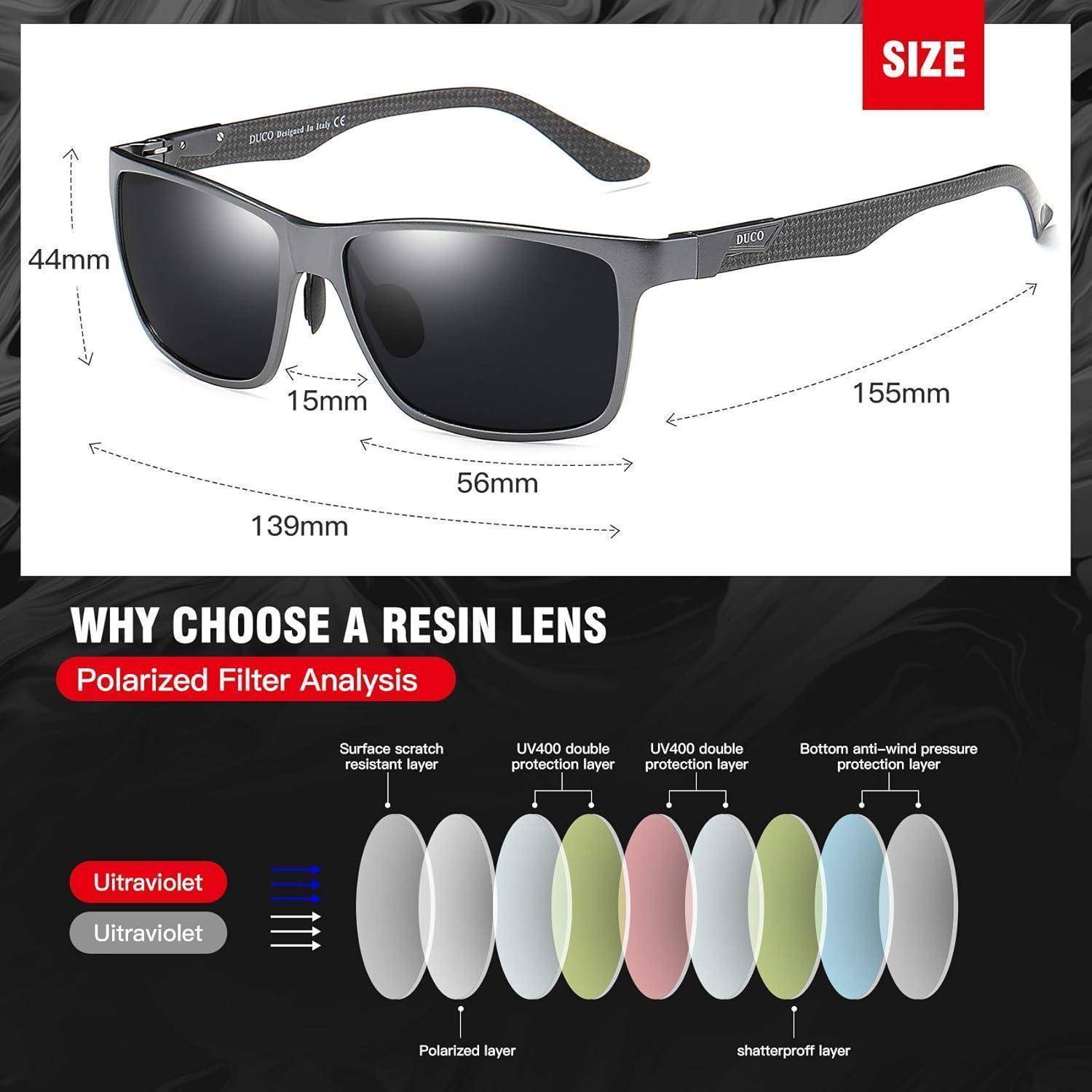 Herren Polarisierte Sonnenbrille Carbon Fiber Ultraleicht UV400 CAT 3
