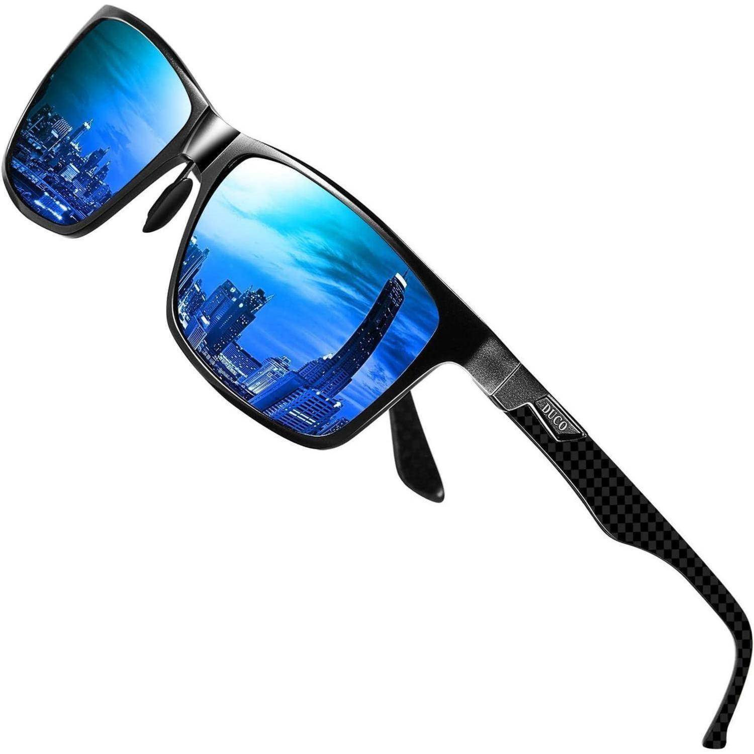 Herren Polarisierte Sonnenbrille Rechteckig Metallrahmen Kohlefaser