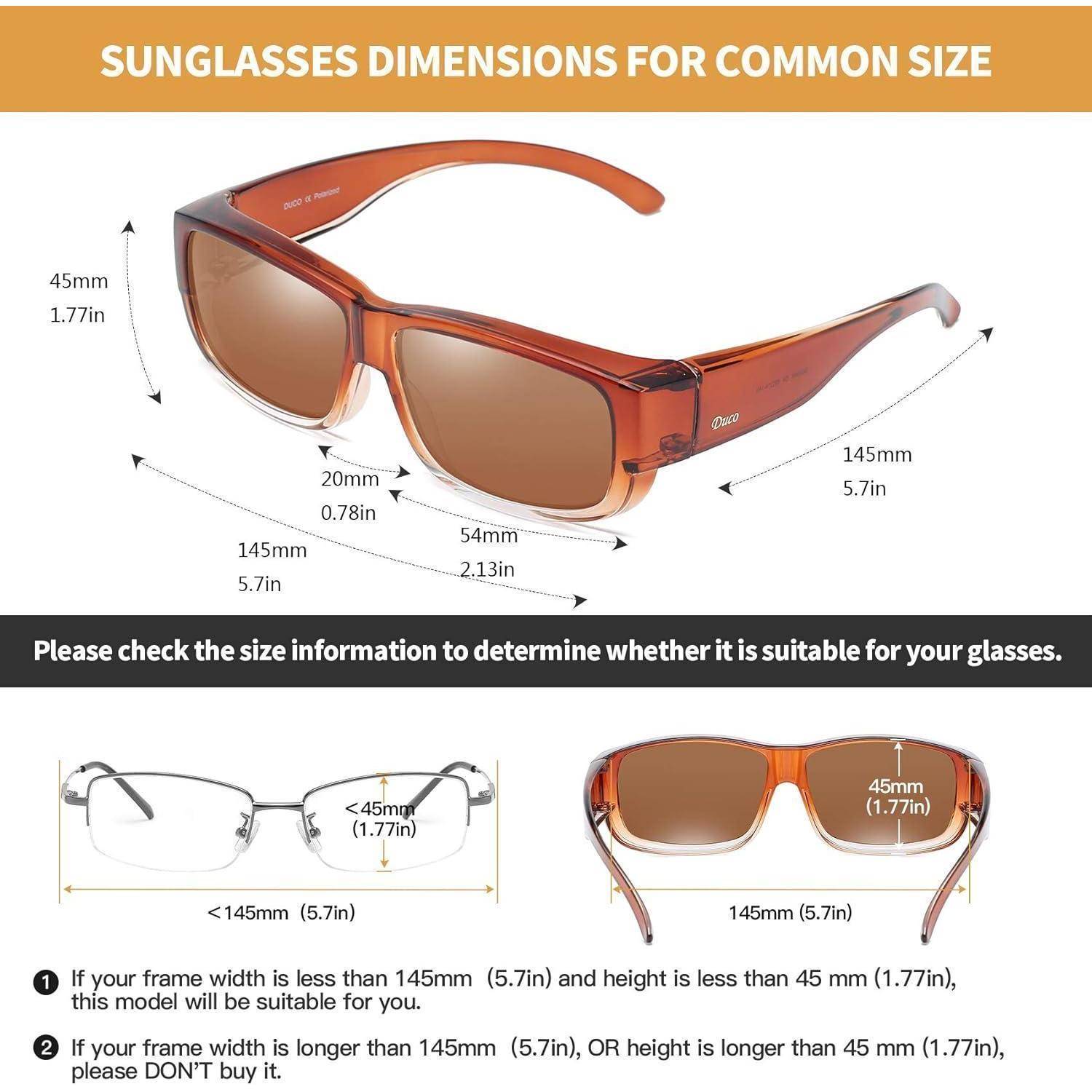 Polarisierte Sonnenbrille UV400 Schutz TR90 Rahmen für Brillenträger