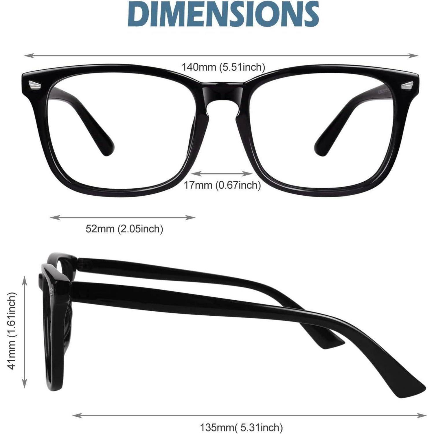 Damen Herren Nerdbrille 80er Jahre Style Klarglas Fashion Oversized