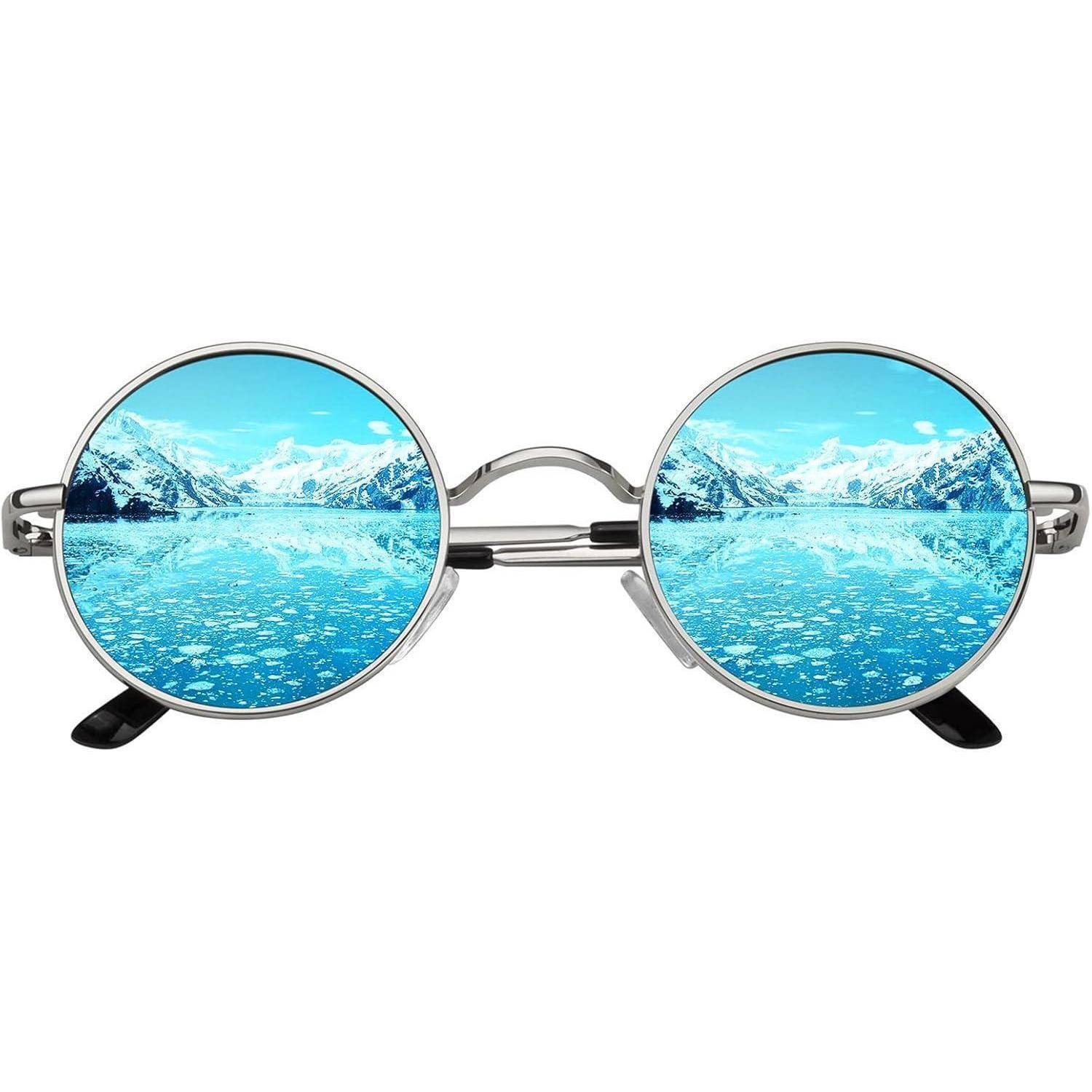 Retro Sonnenbrille Rund Hippie Polarisiert UV400