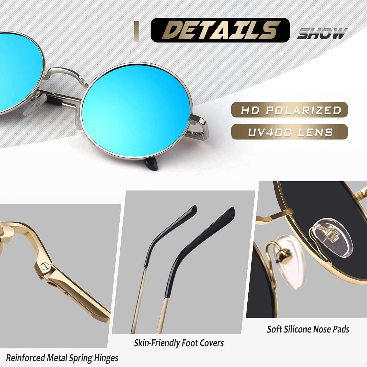 Retro Sonnenbrille Rund Hippie Polarisiert UV400