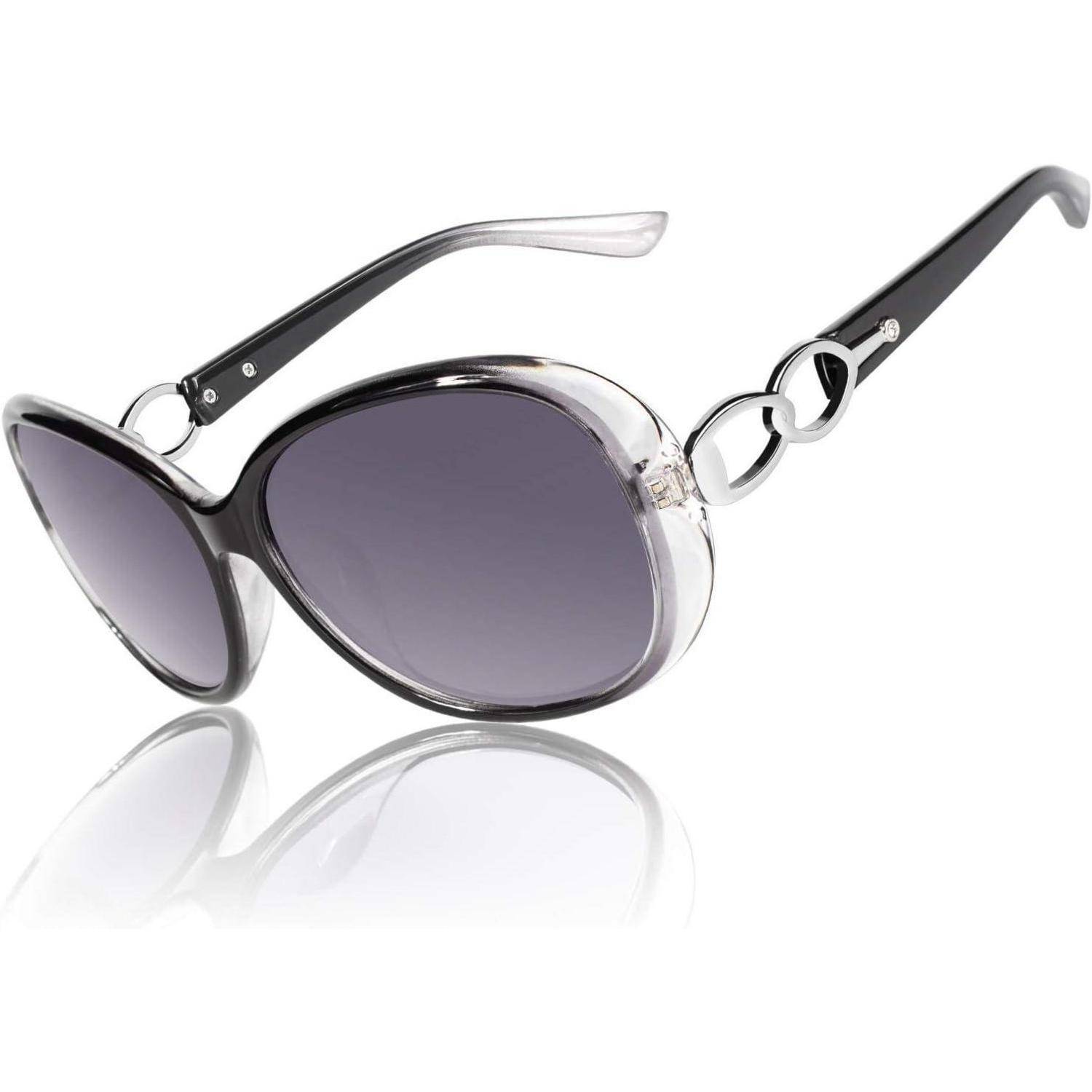 Sonnenbrille Damen Polarisiert Vintage Übergroße Brille Großer Rahmen