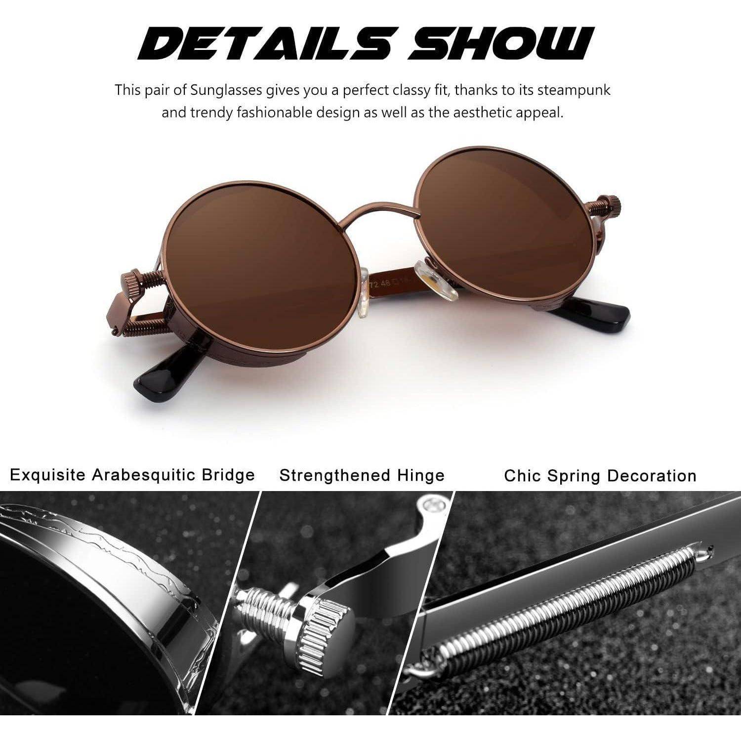 CGID Retro Runde Sonnenbrille Damen Herren Polarisiert UV400 Stil