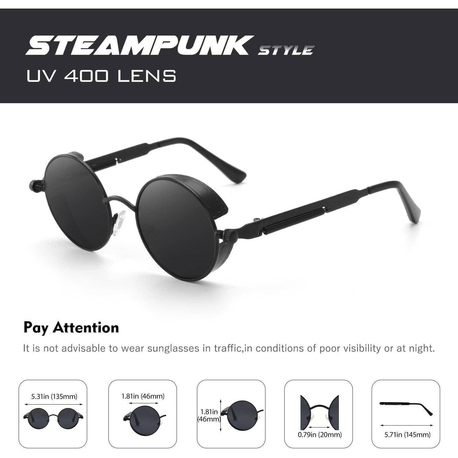 CGID Retro Runde Sonnenbrille Damen Herren Polarisiert UV400 Stil