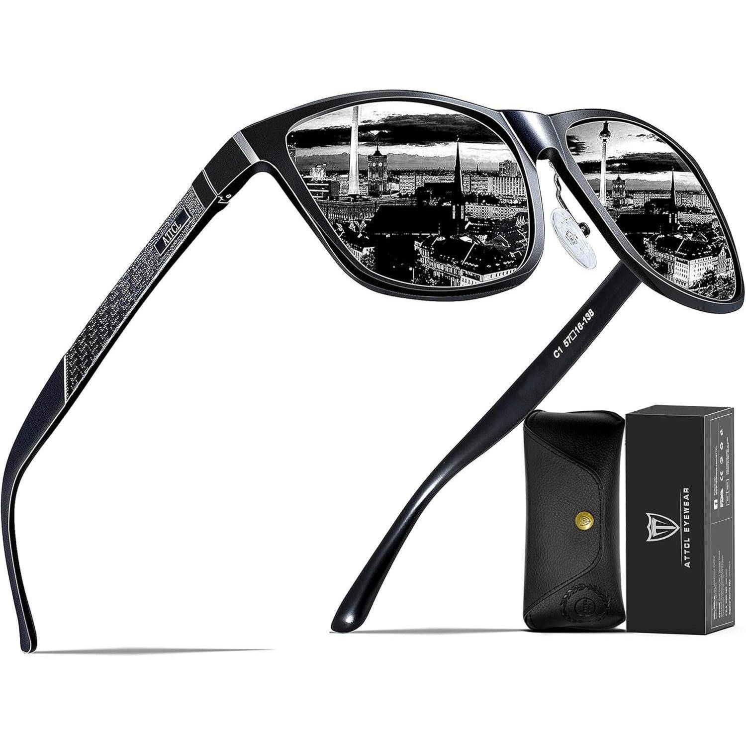 Herren Polarisierte Fahren Sonnenbrille Al-Mg Metallrahmen Ultra