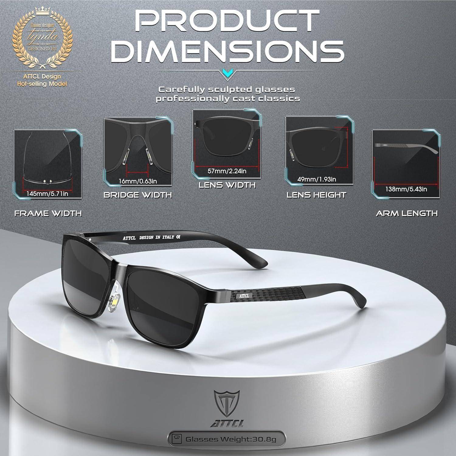 Herren Polarisierte Fahren Sonnenbrille Al-Mg Metallrahmen Ultra
