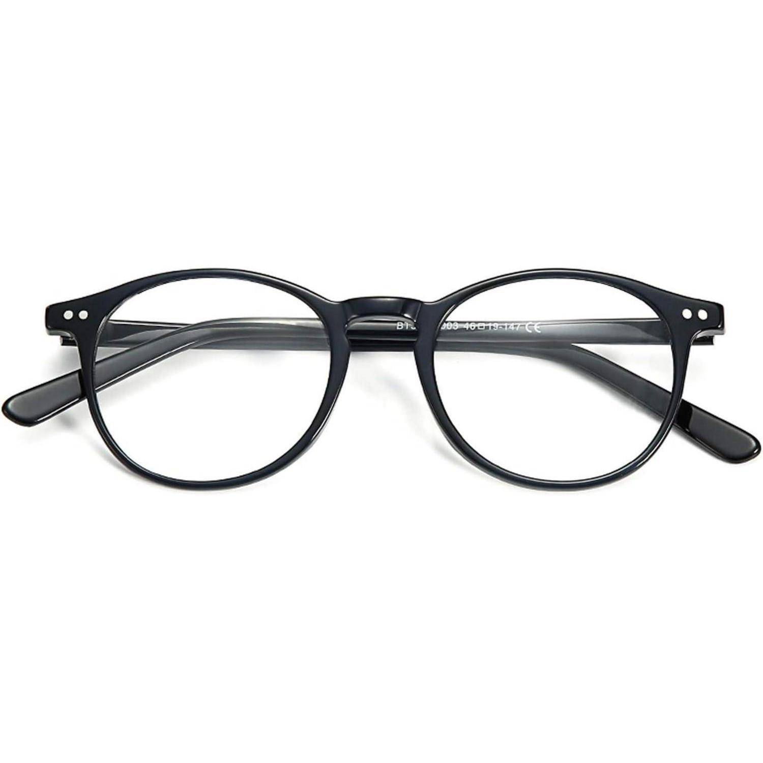 Vintage Runder Brillenrahmen Nerdbrille Retro Klare Linse für Damen