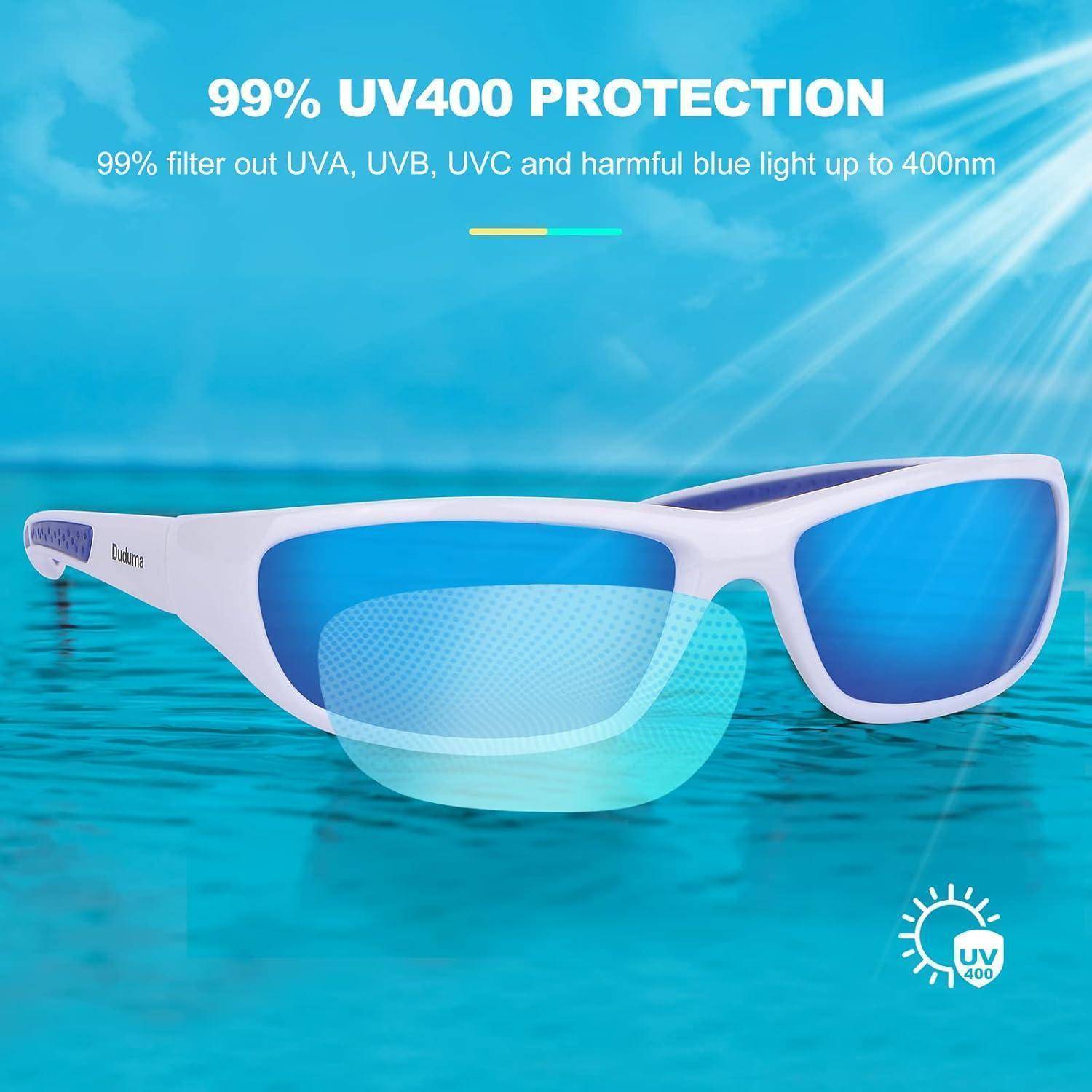 Sport Sonnenbrille Herren Polarisiert UV400 Schutz Schwarz Matt