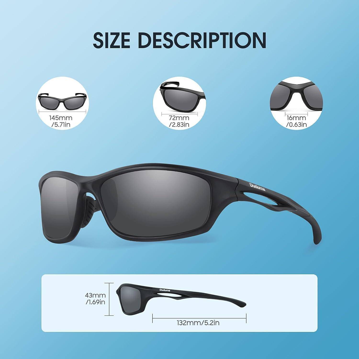 Polarisierte Sport Sonnenbrille Herren UV400 Schutz TR90 Brillen