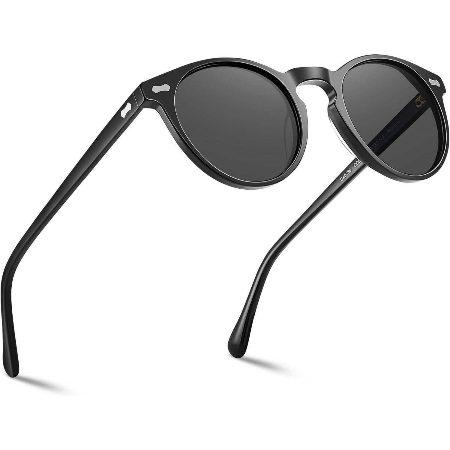 Polarisierte Sonnenbrille Herren Fahrenbrille Runden Rahmen mit Etui