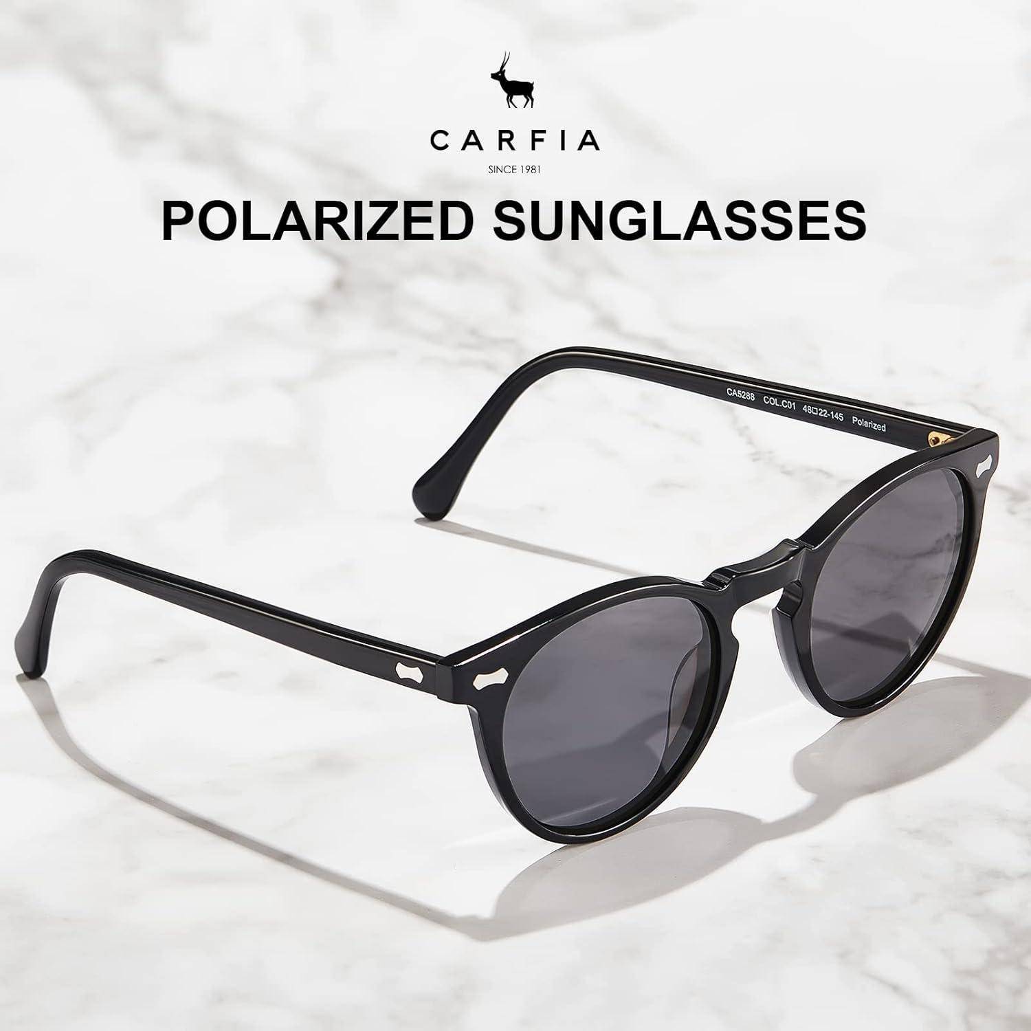 Polarisierte Sonnenbrille Herren Fahrenbrille Runden Rahmen mit Etui