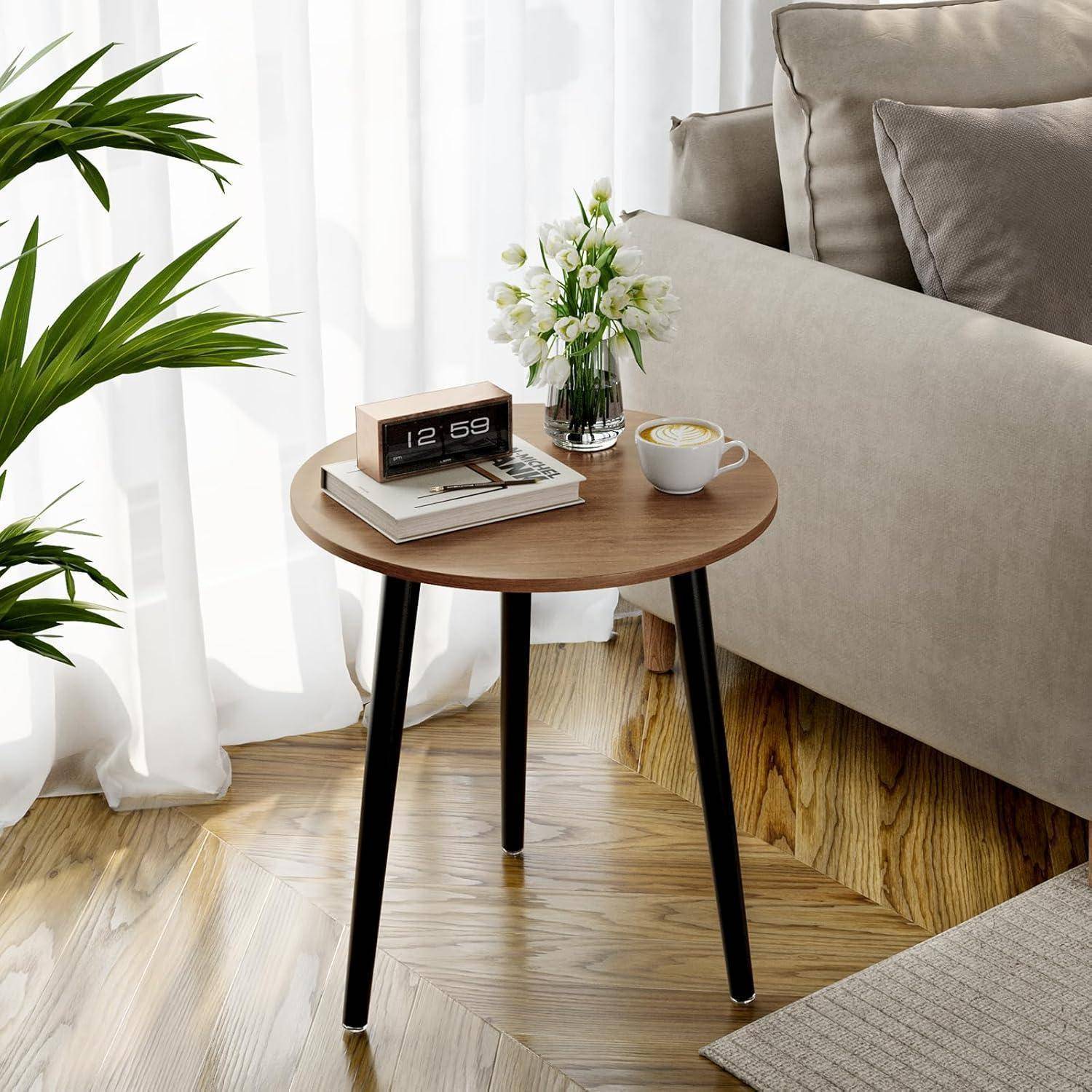 Beistelltisch Rund Holz Klein Wohnzimmer Schlafzimmer Balkon