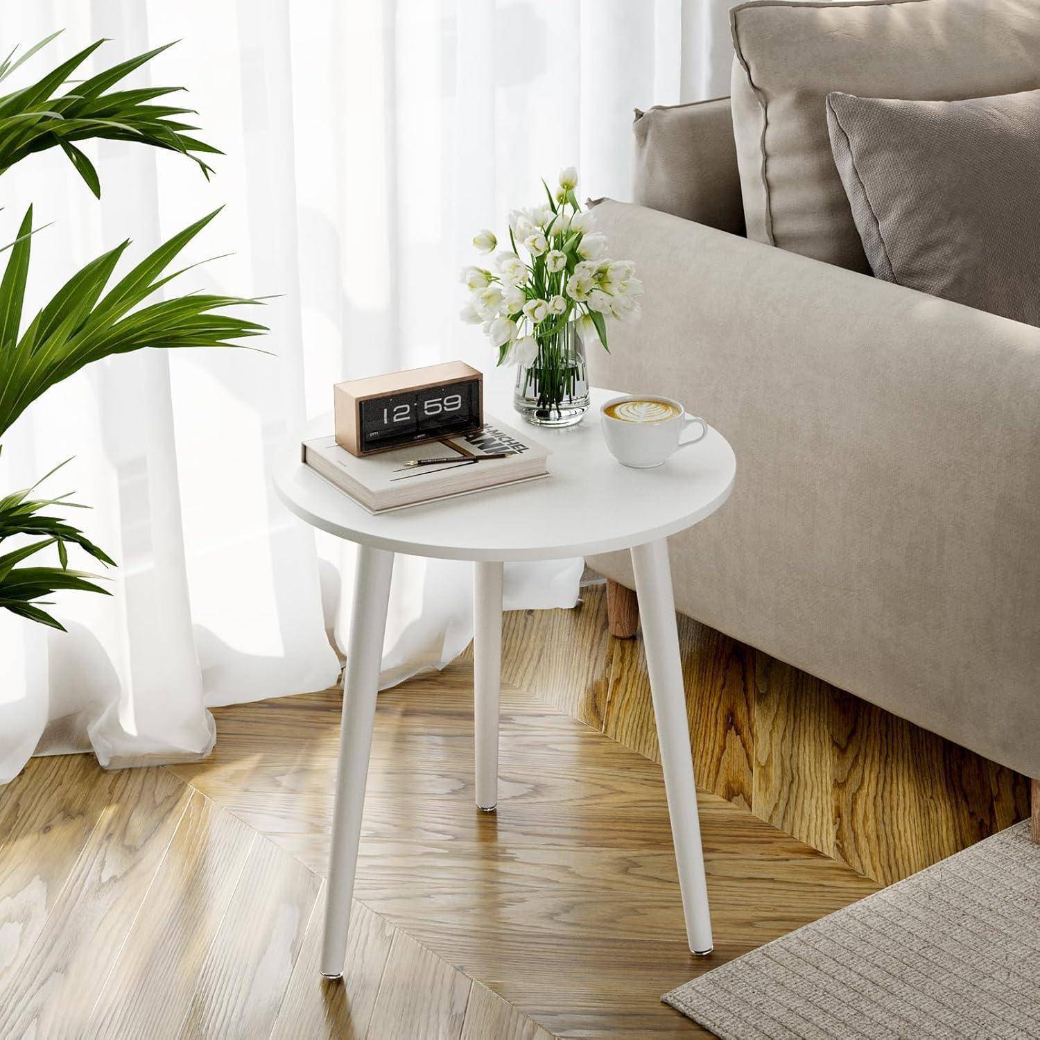 Beistelltisch rund Ø 42 cm, Höhe 51 cm, Sofatisch Massivholz