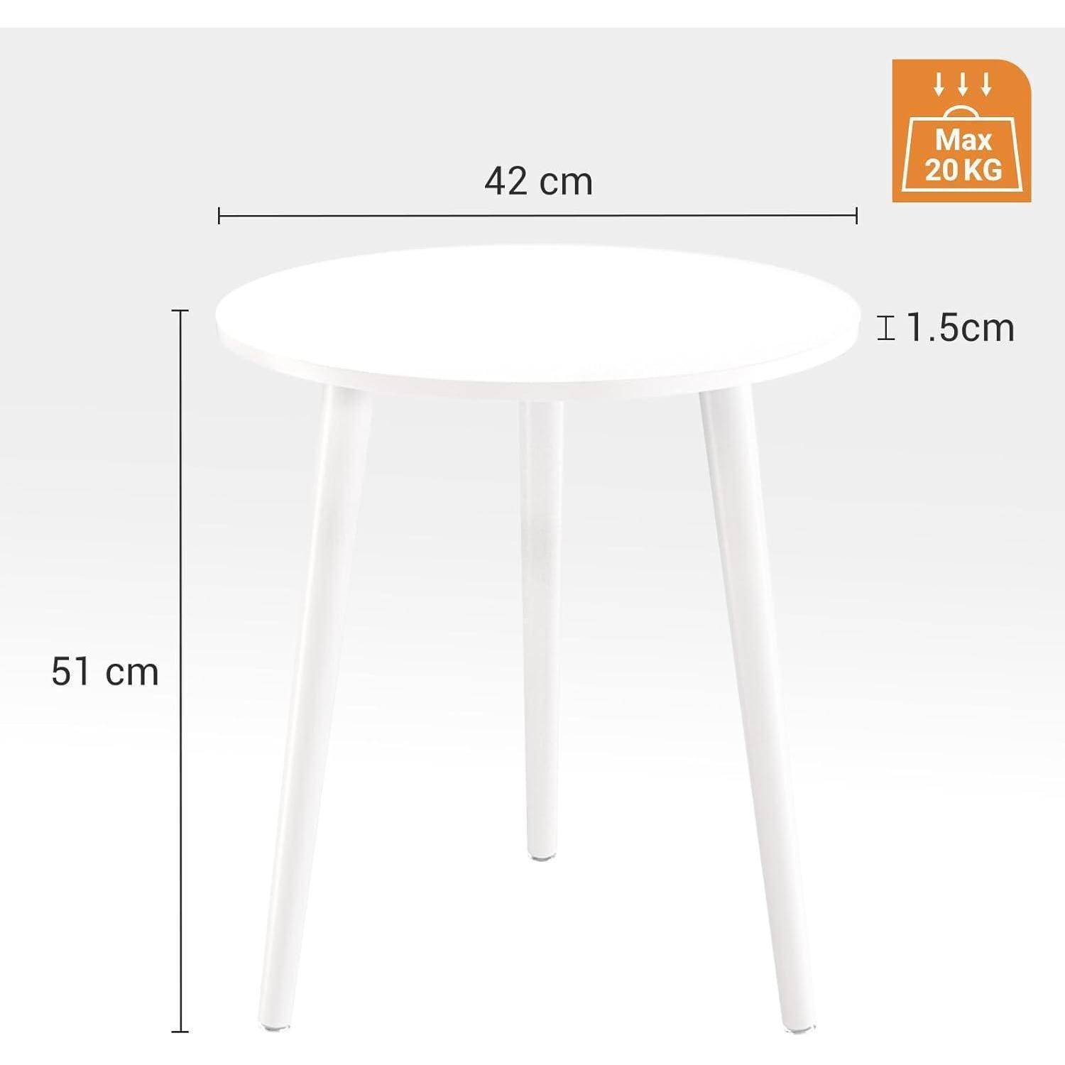 Beistelltisch rund Ø 42 cm, Höhe 51 cm, Sofatisch Massivholz